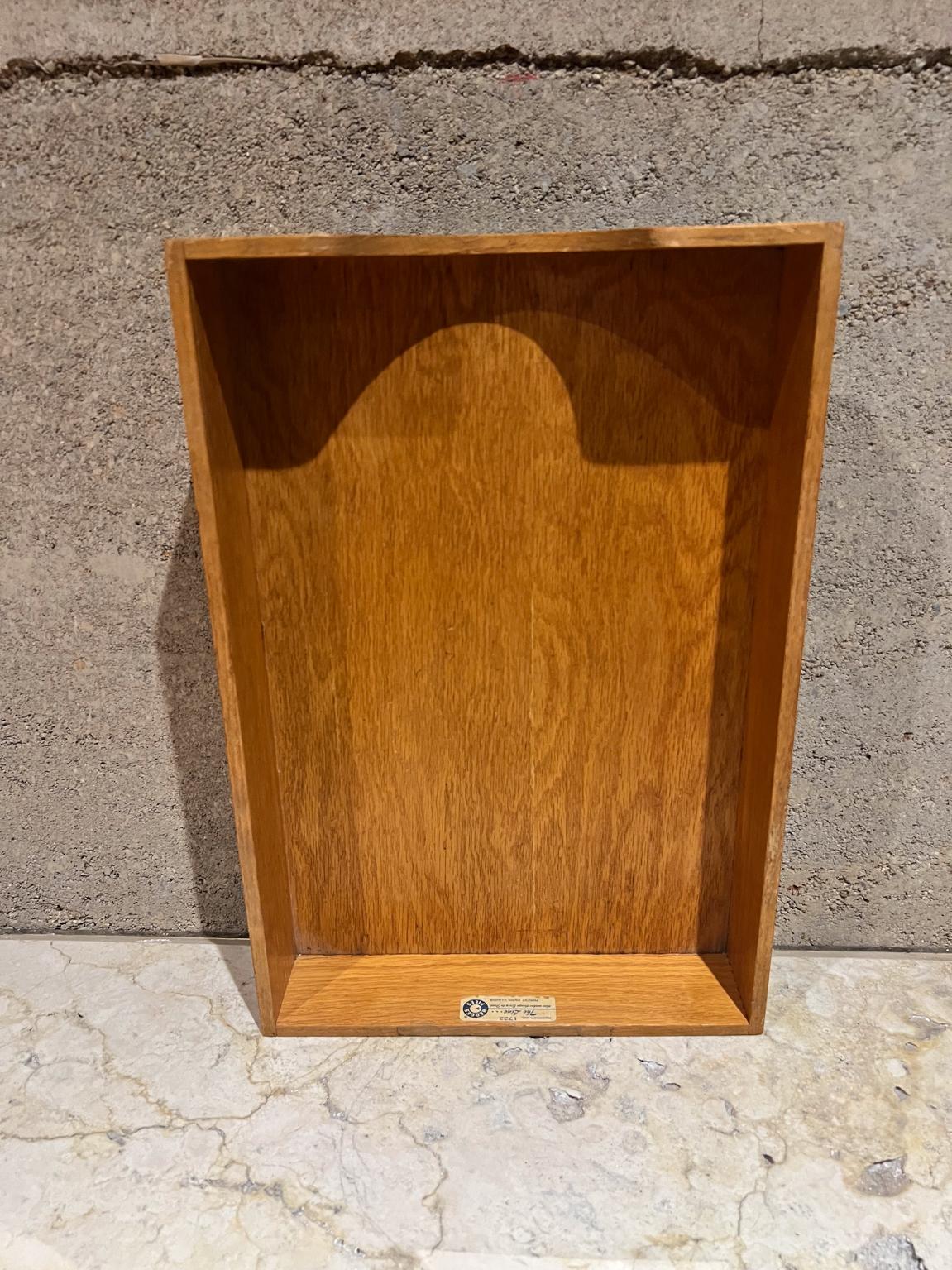 1950s Oak Wood Large Letter Tray MCM Desk Accessory 3