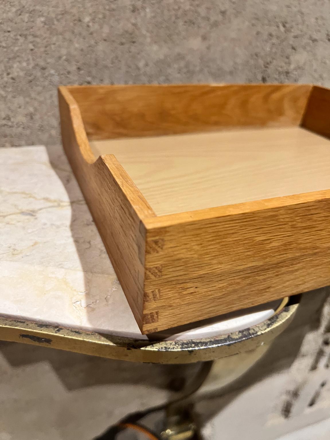 20th Century 1950s Oak Wood Letter Tray MCM Desk Accessory For Sale
