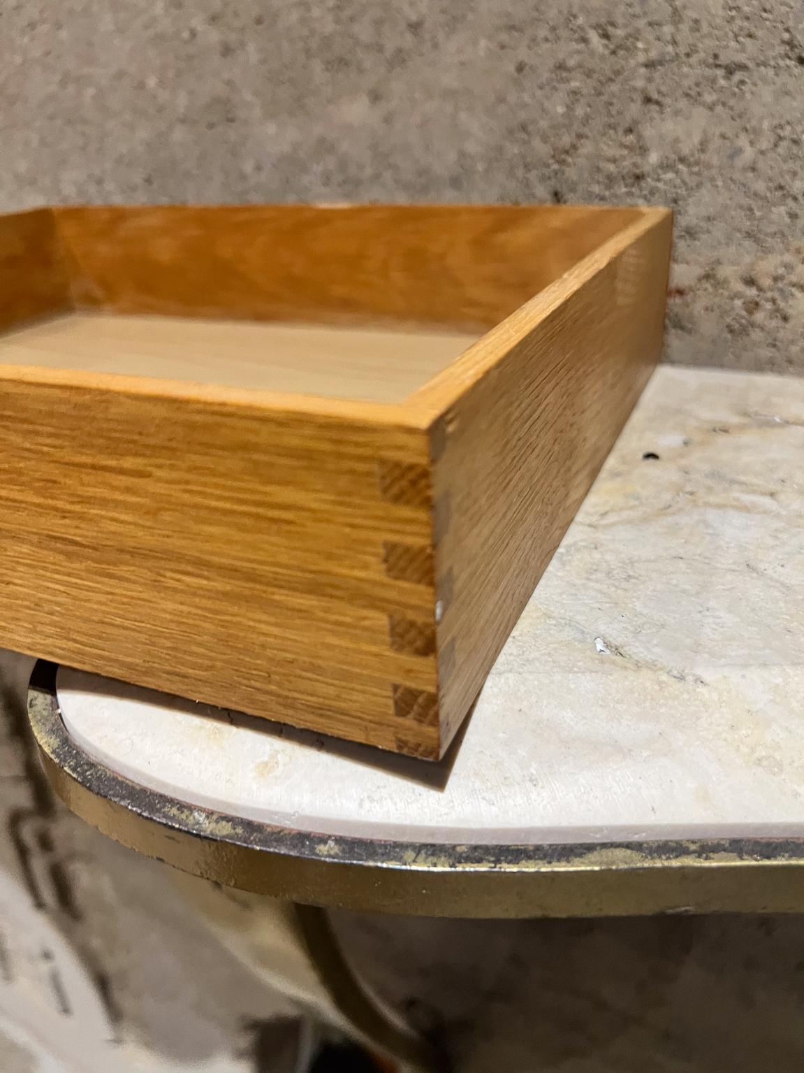 1950s Oak Wood Letter Tray MCM Desk Accessory For Sale 1