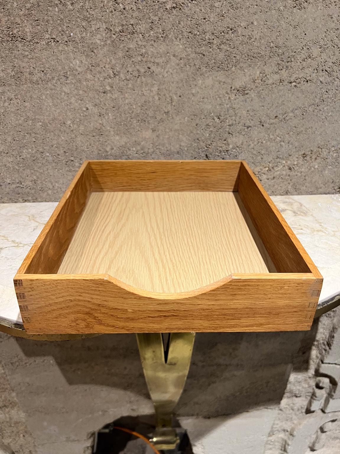 1950s Oak Wood Letter Tray MCM Desk Accessory For Sale 2