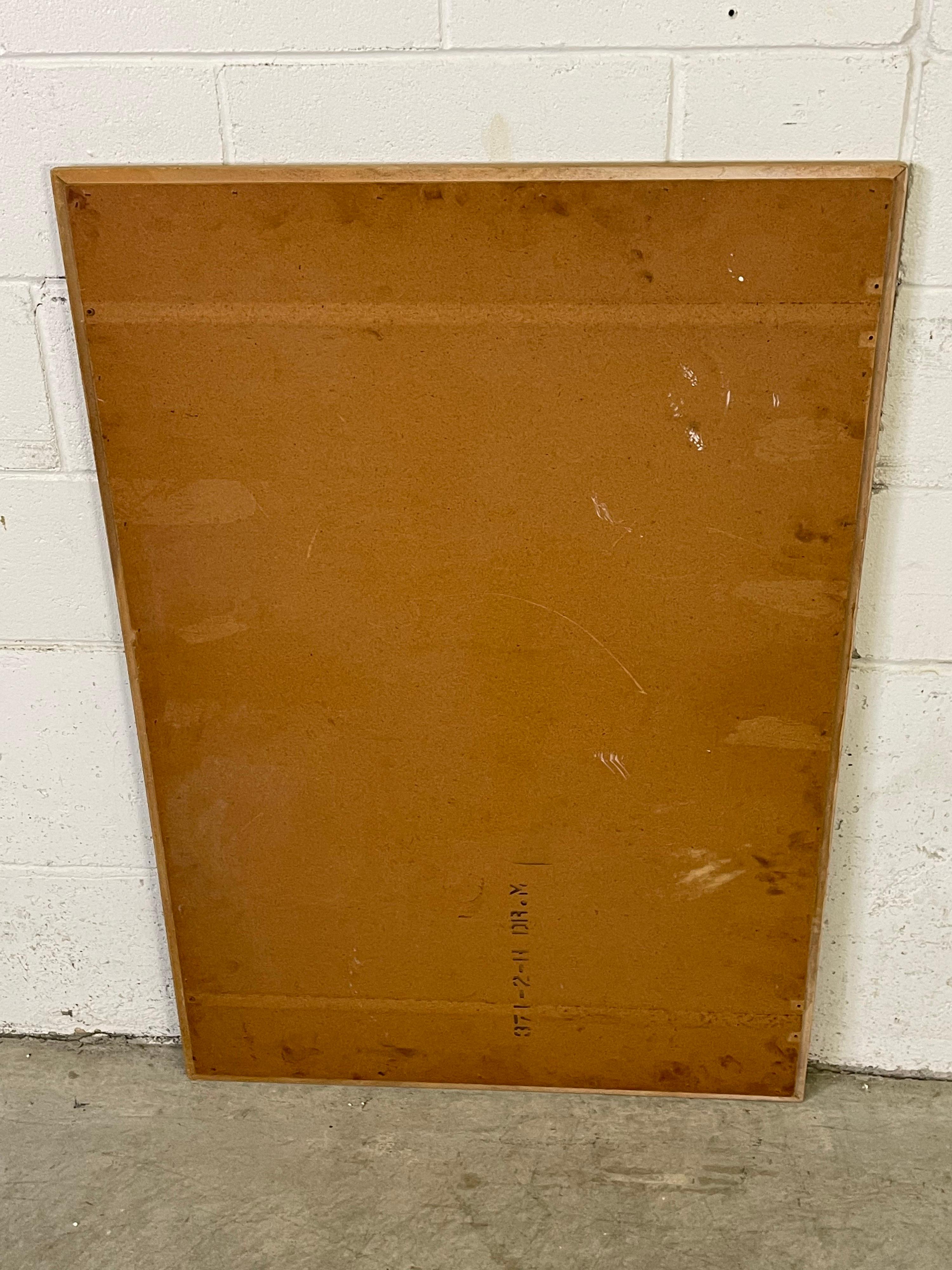 1950s Oak Wood & Painted Wall Mirror For Sale 2