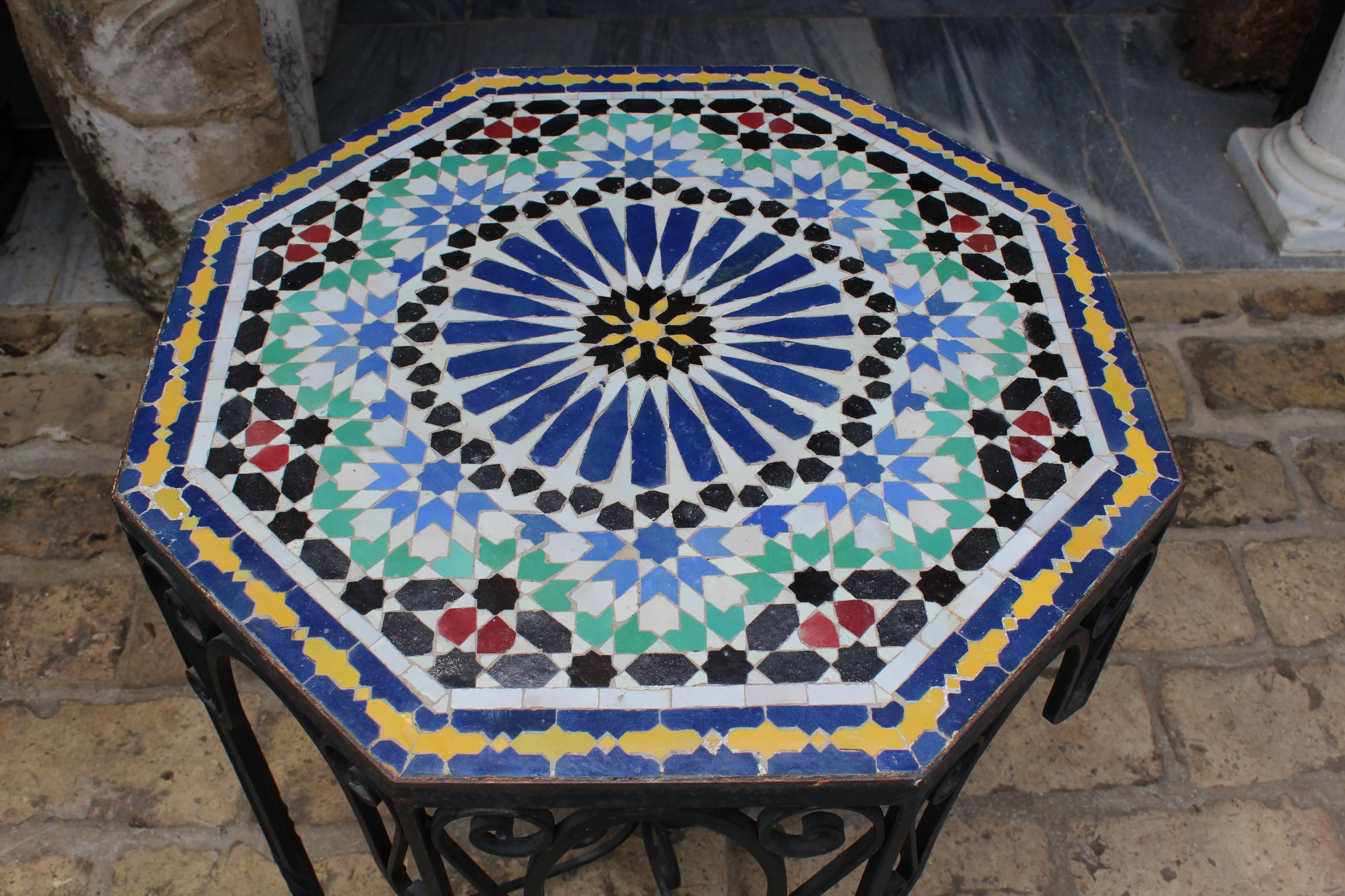 china wrought iron mosaic table set
