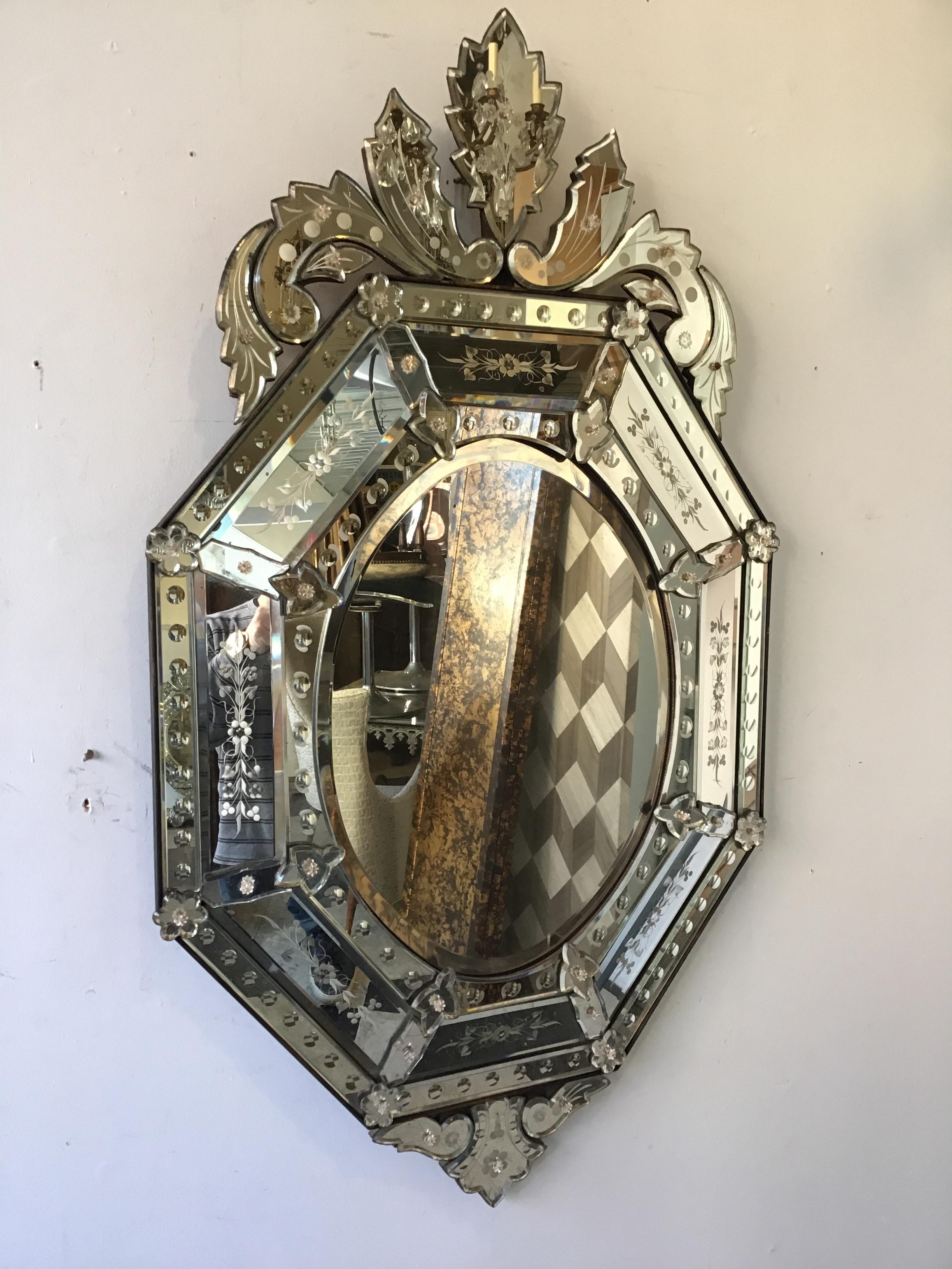 Mid-20th Century 1950s Octagonal Venetian Mirror