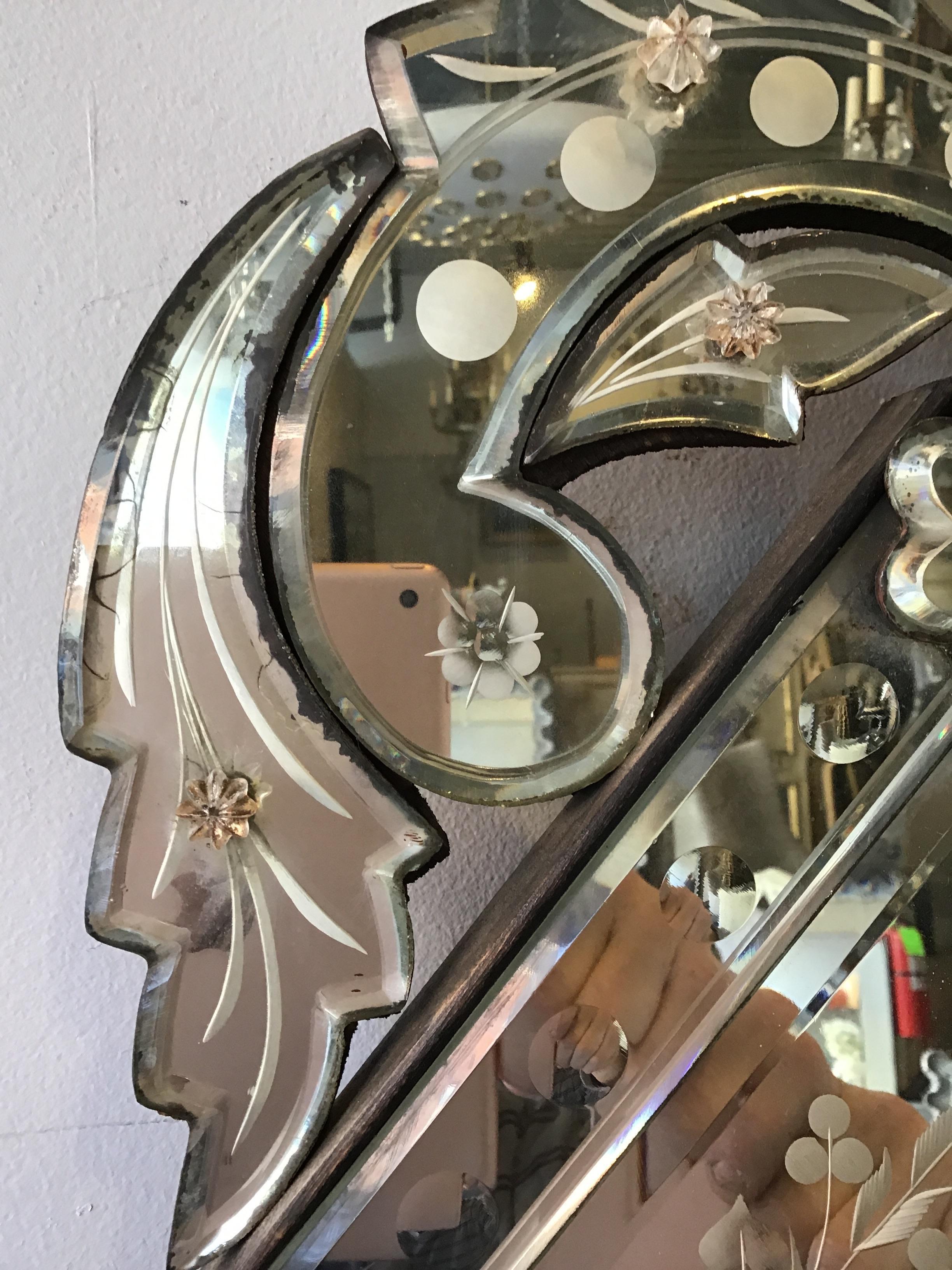 1950s Octagonal Venetian Mirror 3