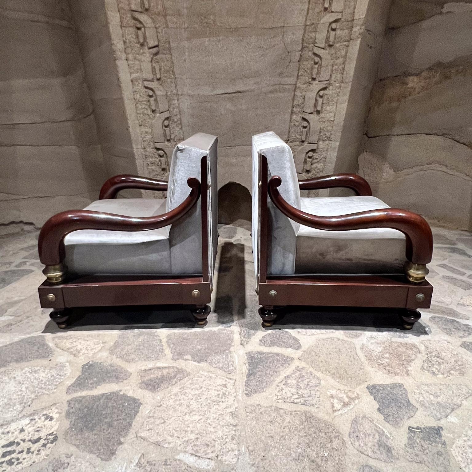 1950s Octavio Vidales Regal Mahogany Armchairs Mexico City For Sale 4