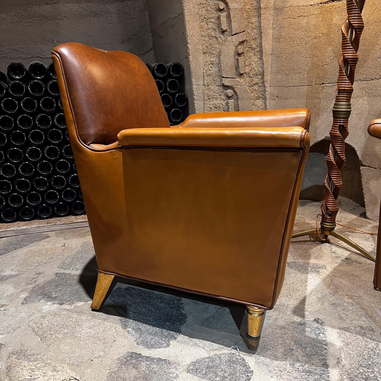 1950s Octavio Vidales Deux chaises en cuir Muebles Johrvy Mexico City en vente 3