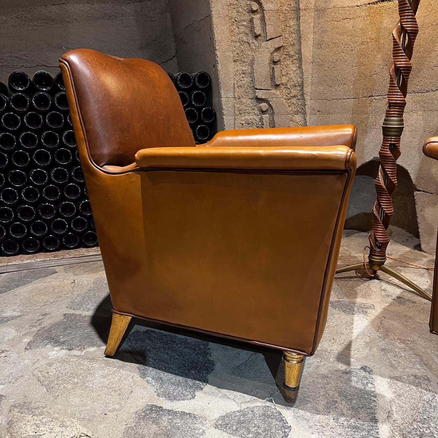 Octavio Vidales Muebles Johrvy  Two Leather Chairs Mexico City1950s For Sale 4