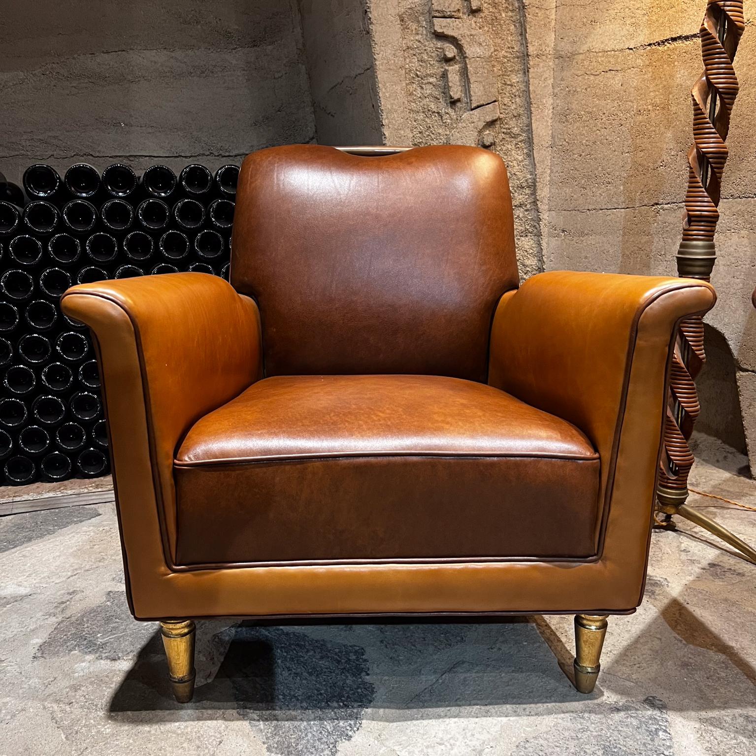 1950s Octavio Vidales Deux chaises en cuir Muebles Johrvy Mexico City en vente 4