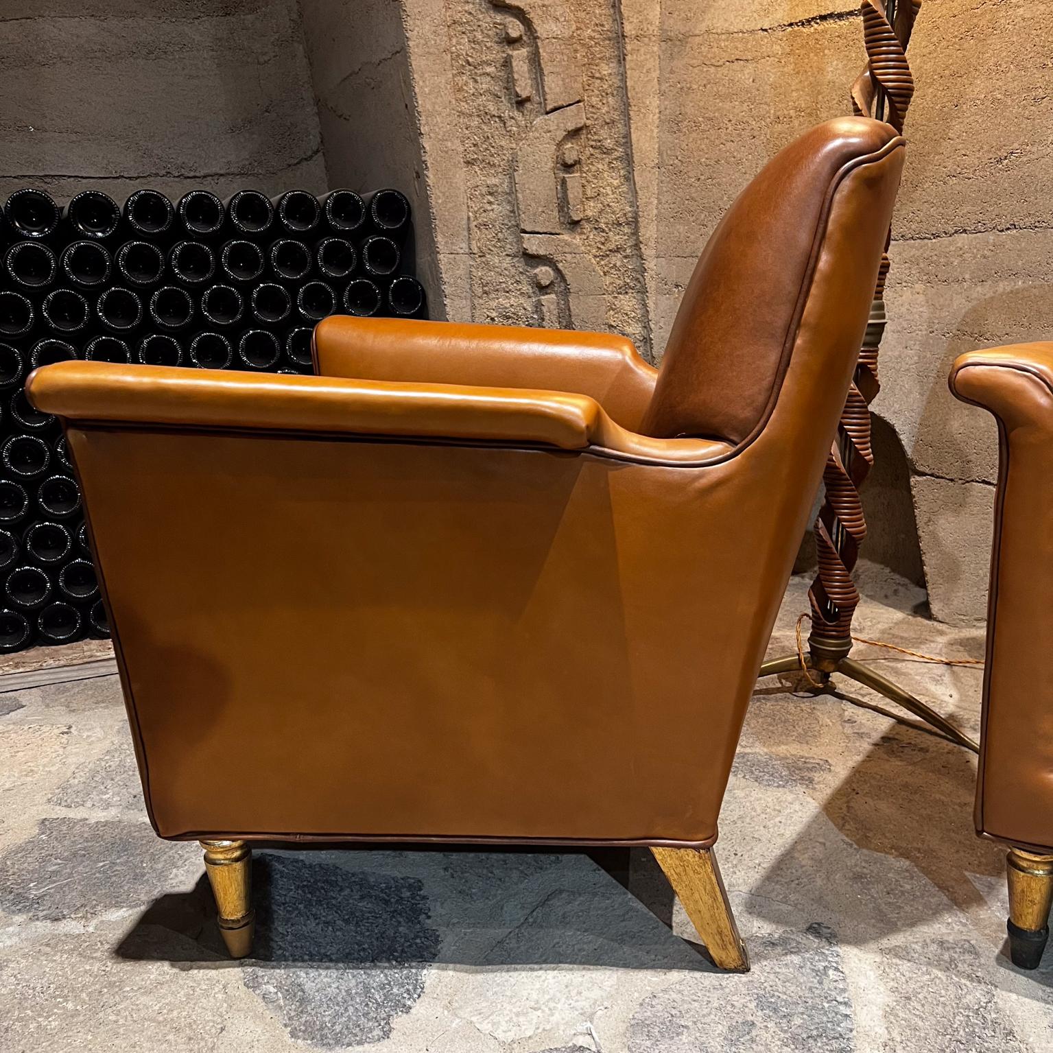 Mexicain 1950s Octavio Vidales Deux chaises en cuir Muebles Johrvy Mexico City en vente