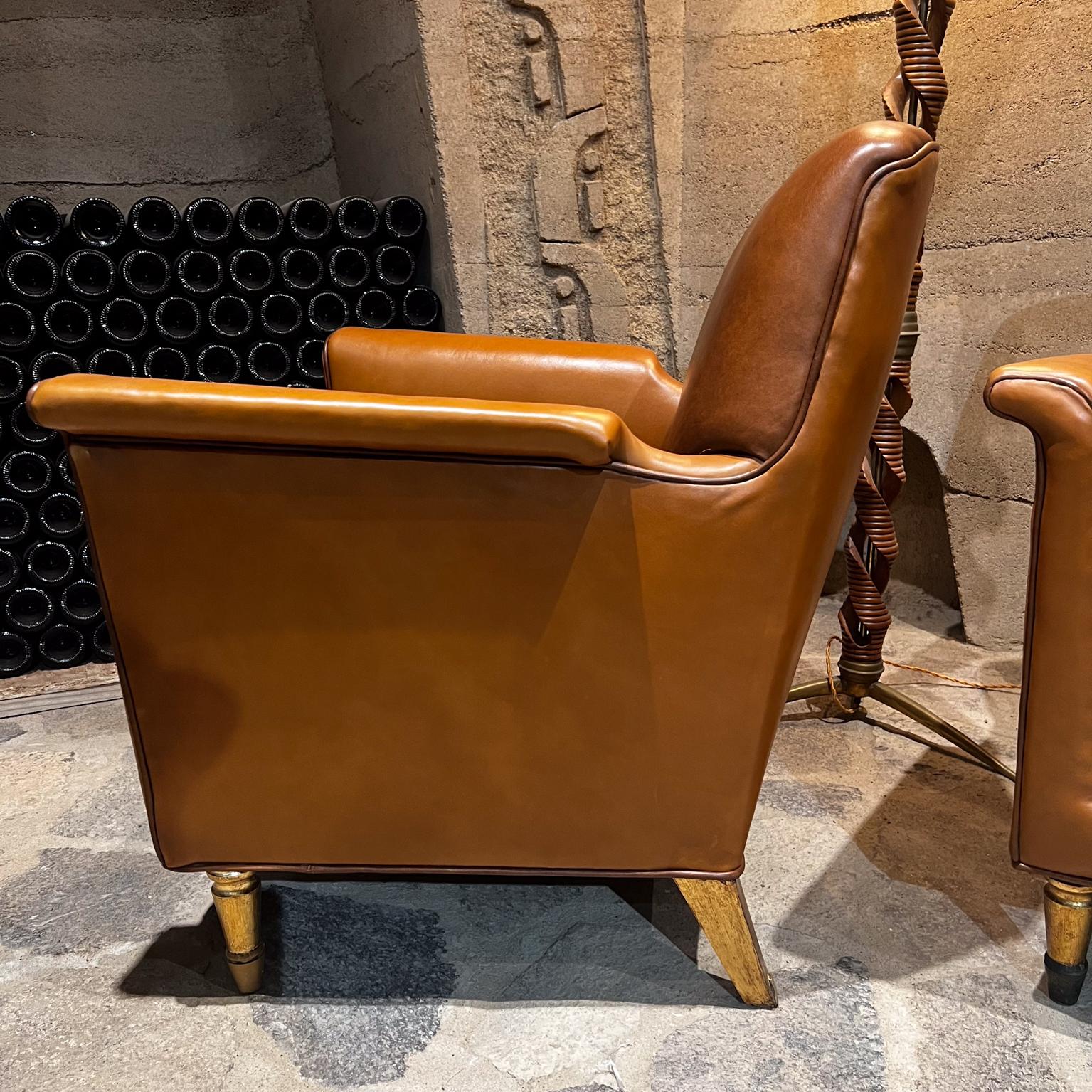 Mexican Octavio Vidales Muebles Johrvy  Two Leather Chairs Mexico City1950s For Sale
