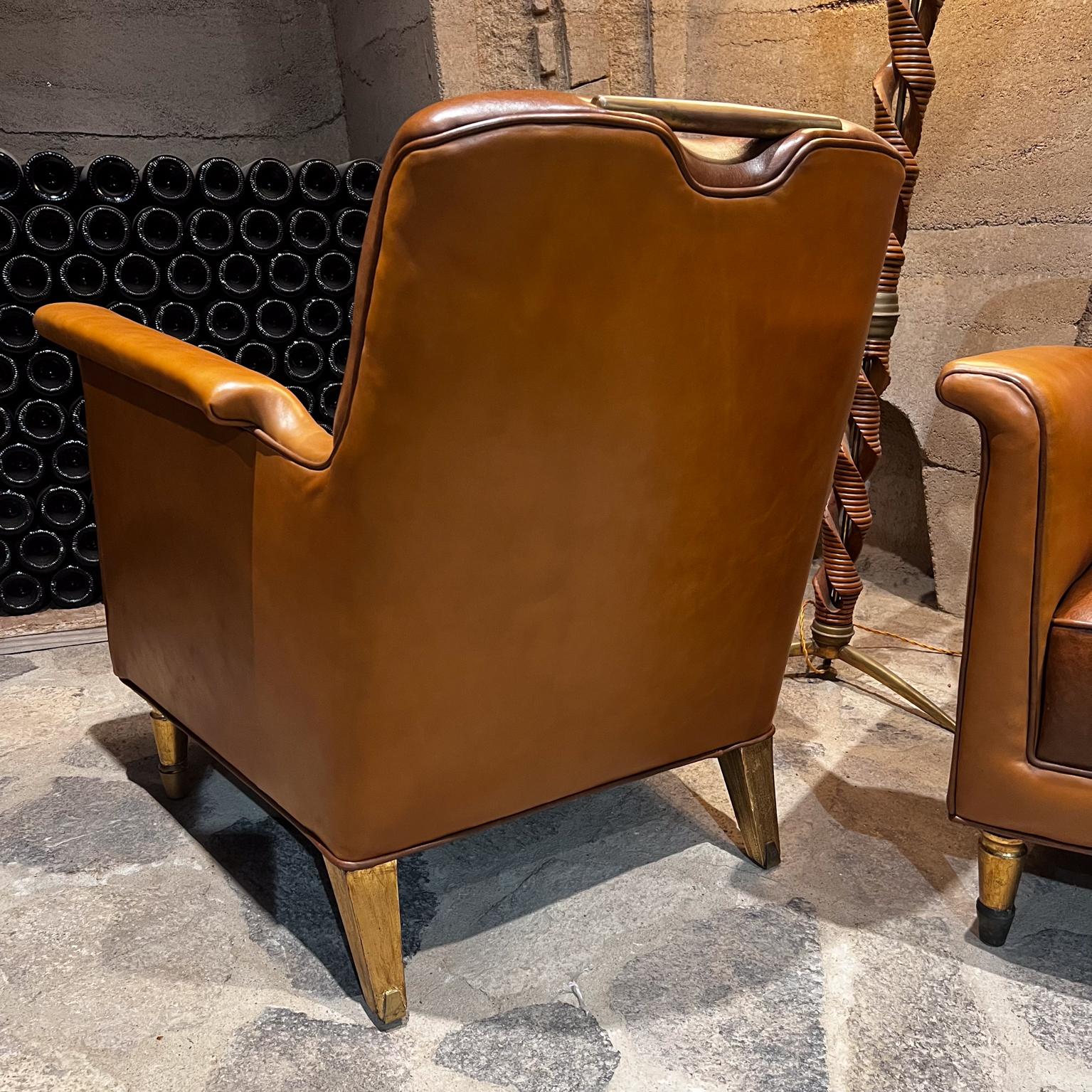 1950s Octavio Vidales Deux chaises en cuir Muebles Johrvy Mexico City Bon état - En vente à Chula Vista, CA