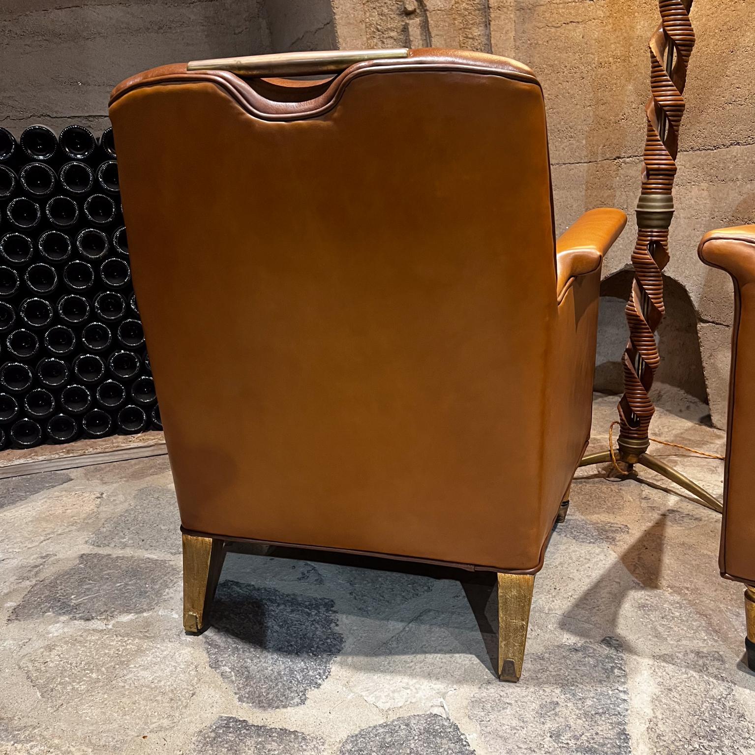 1950s Octavio Vidales Deux chaises en cuir Muebles Johrvy Mexico City en vente 1