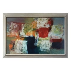 1950s Oil on Board Abstract Painting by Bernard Zawisa