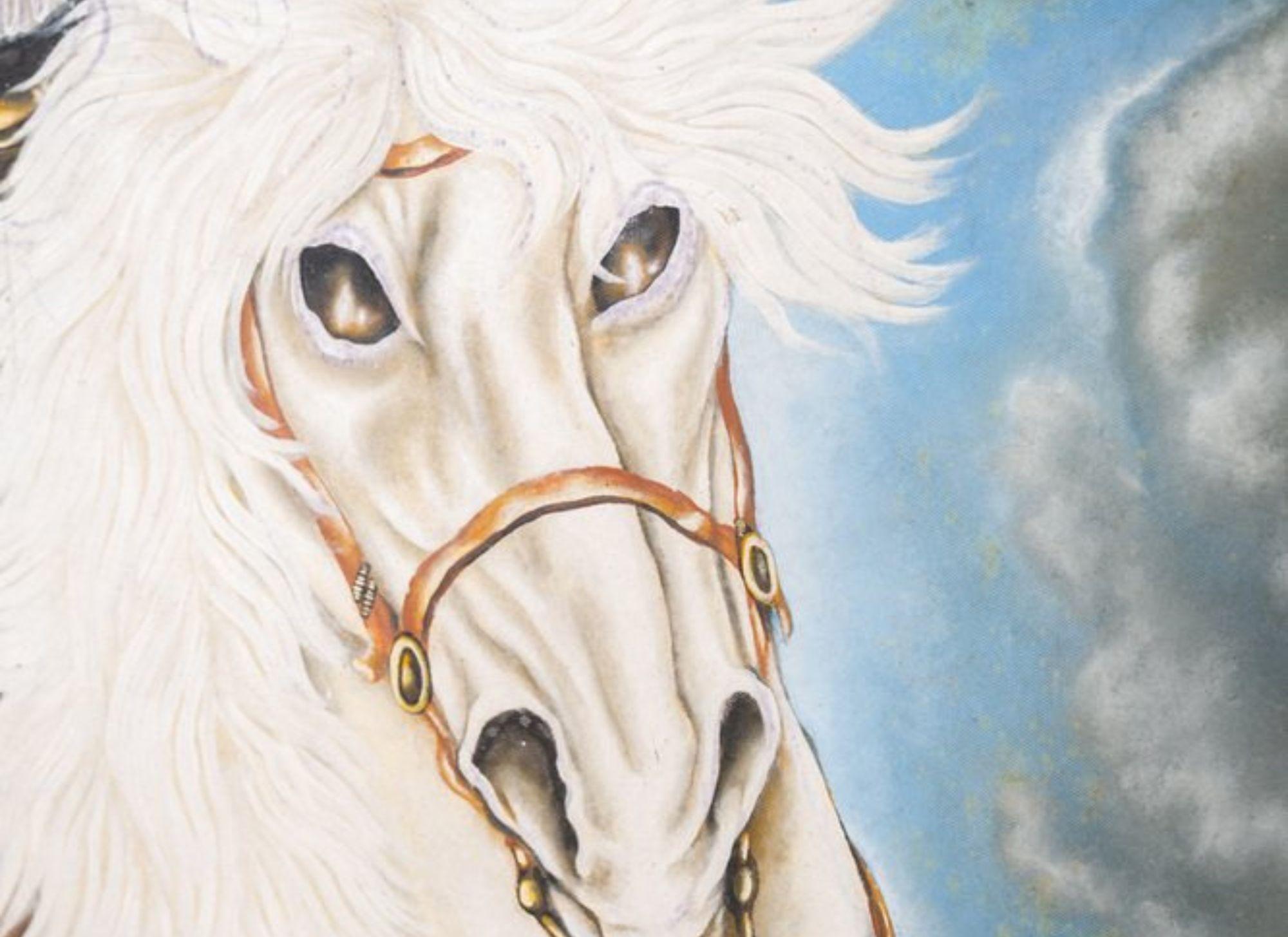 1950s Oil on Canvas Painting 'Chevalier' For Sale 1