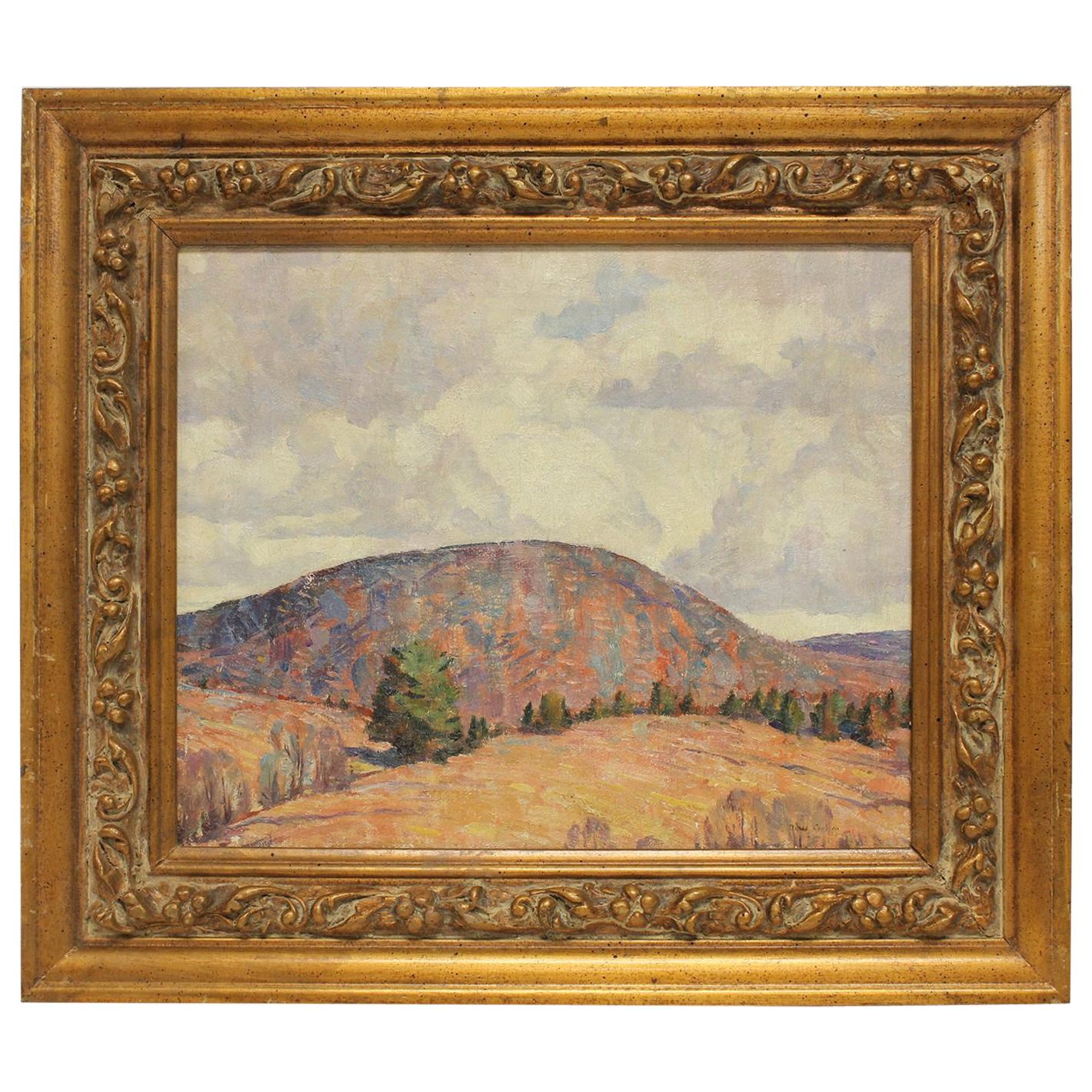 1950's Oil painting " Connecticut Hills, Autumn " By Dines Carlsen 1901-1966 For Sale