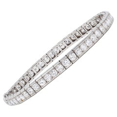 1950's Old European Cut Diamond Platinum Vintage Line Bracelet