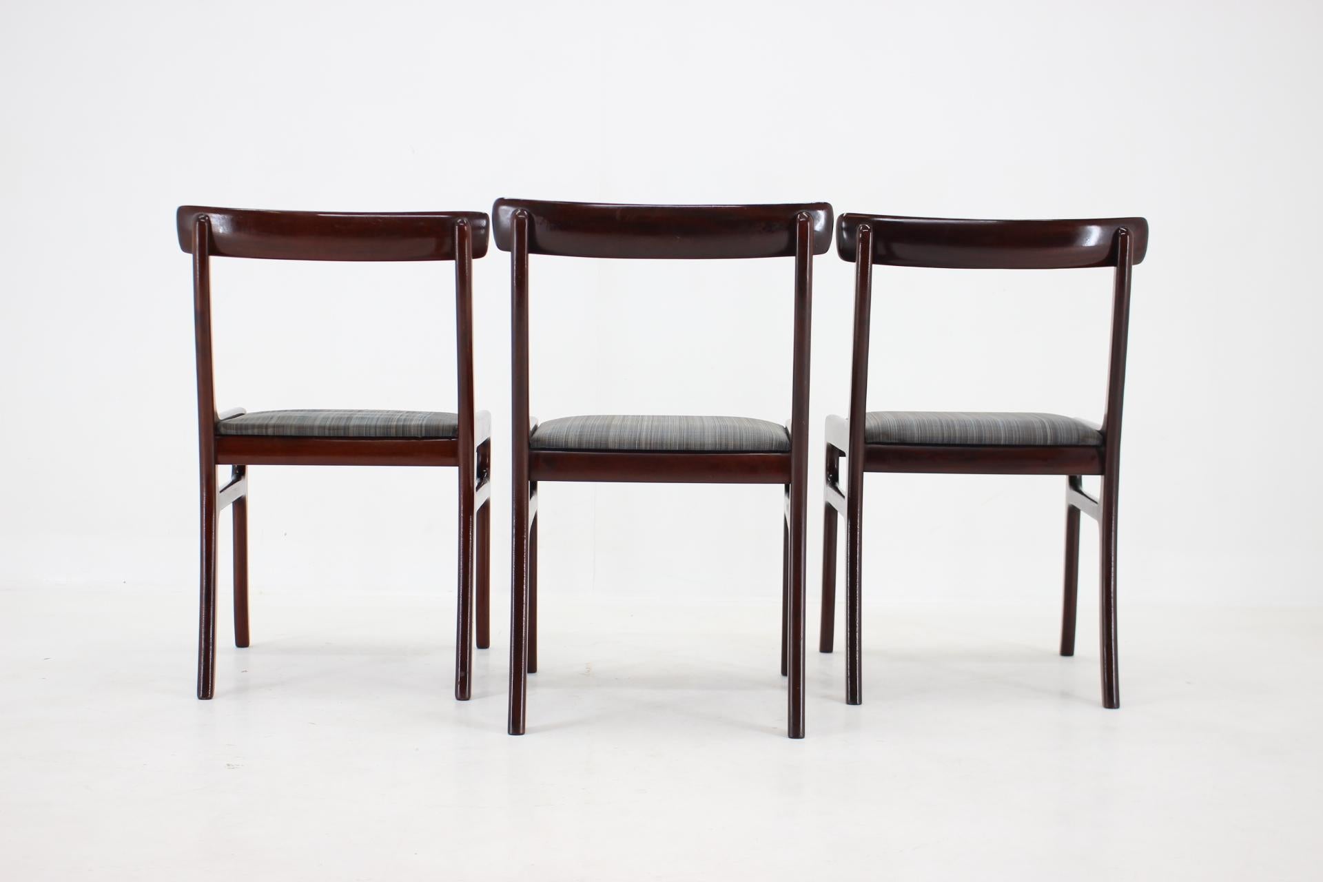 1950er Ole Wanscher Rungstedlund Stühle aus Mahagoni Dänemark, 5er-Set im Zustand „Gut“ im Angebot in Praha, CZ