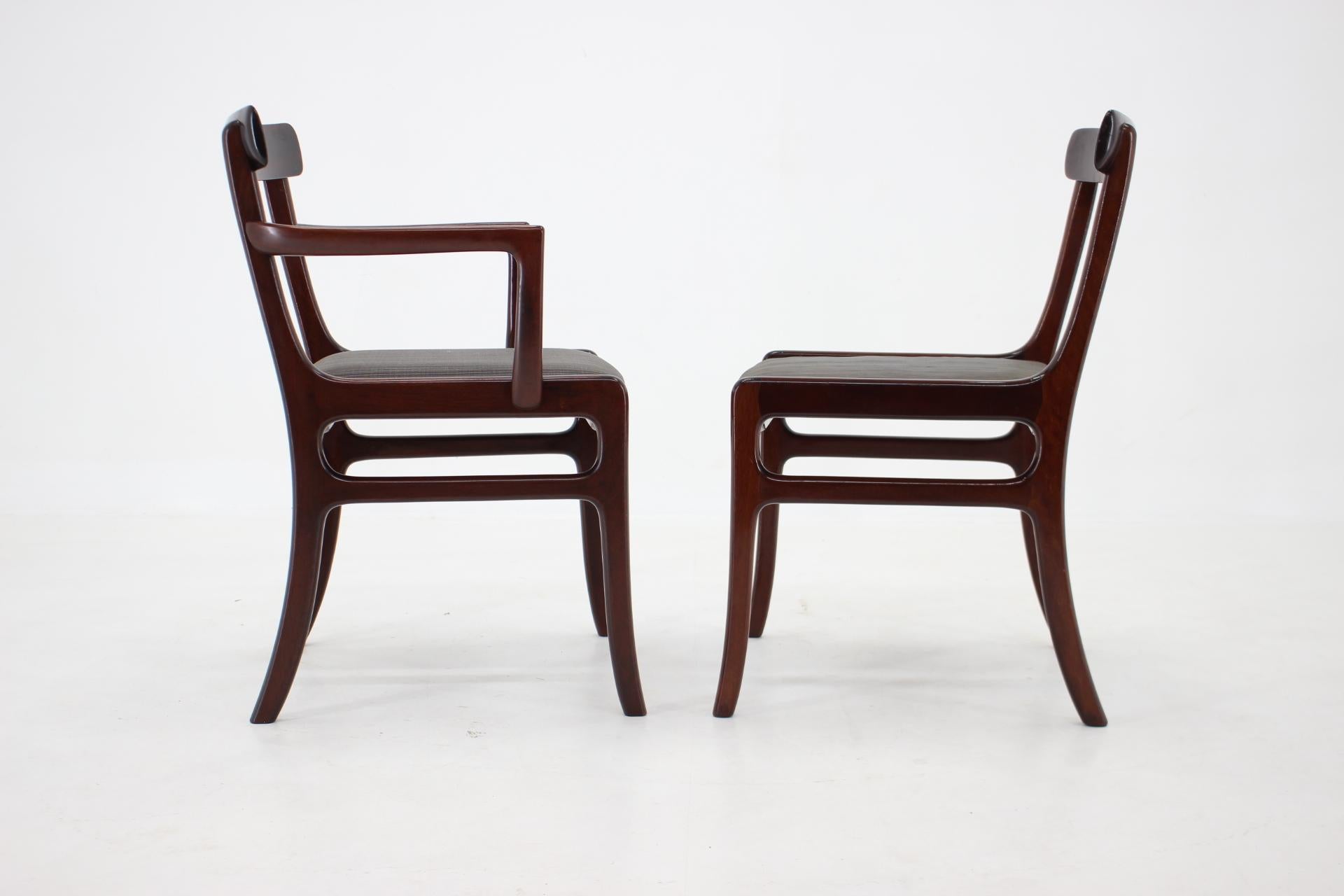 1950s Ole Wanscher Rungstedlund Chairs in Mahogany Denmark, Set of 5 For Sale 2