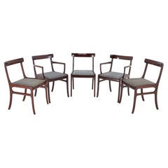 Vintage 1950s Ole Wanscher Rungstedlund Chairs in Mahogany Denmark, Set of 5