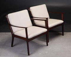1950s Ole Wanscher Set of Two Lounge Chairs in Mahogany - choice of upholstery