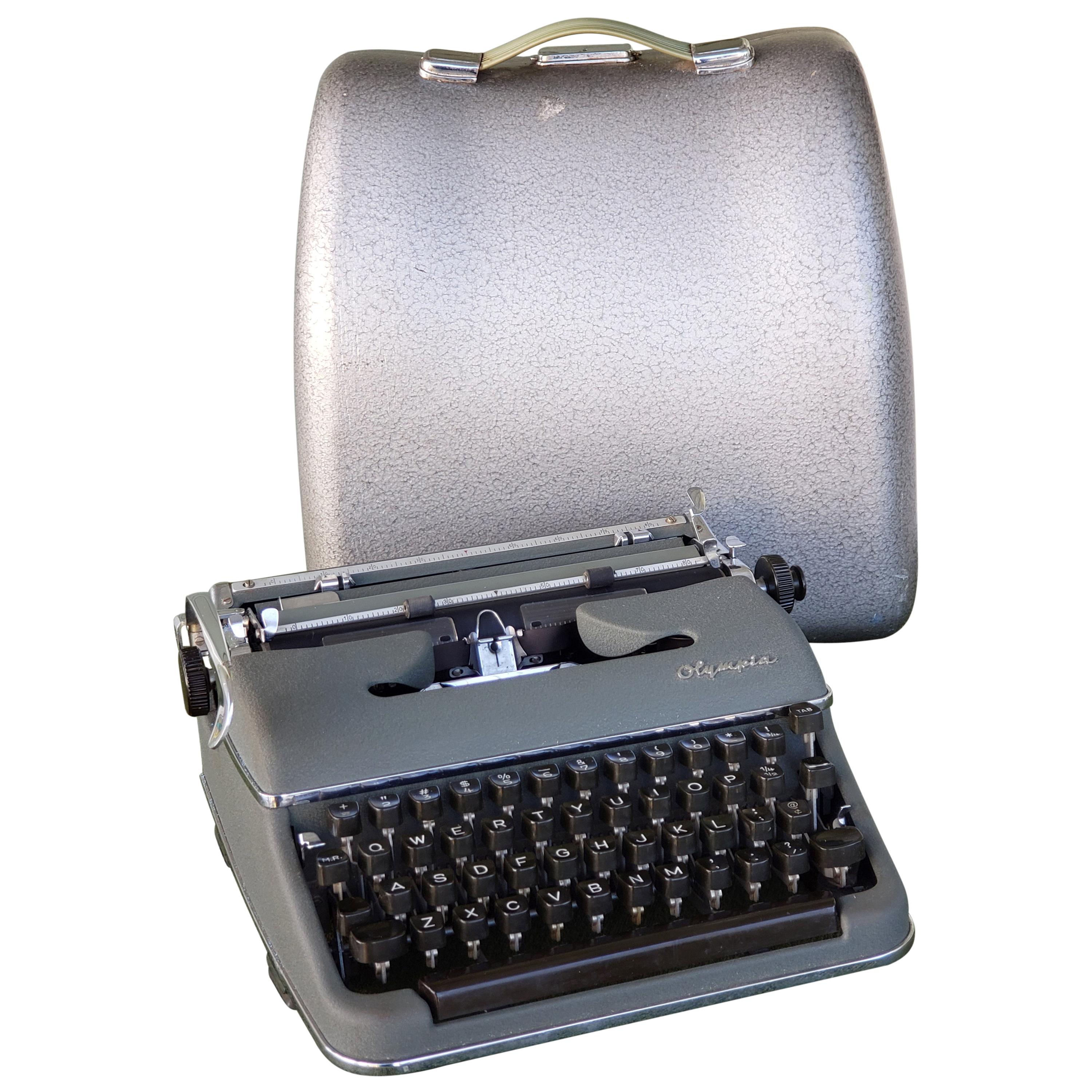 1950s Olympia SM3 De Luxe Typewriter with Hard Case