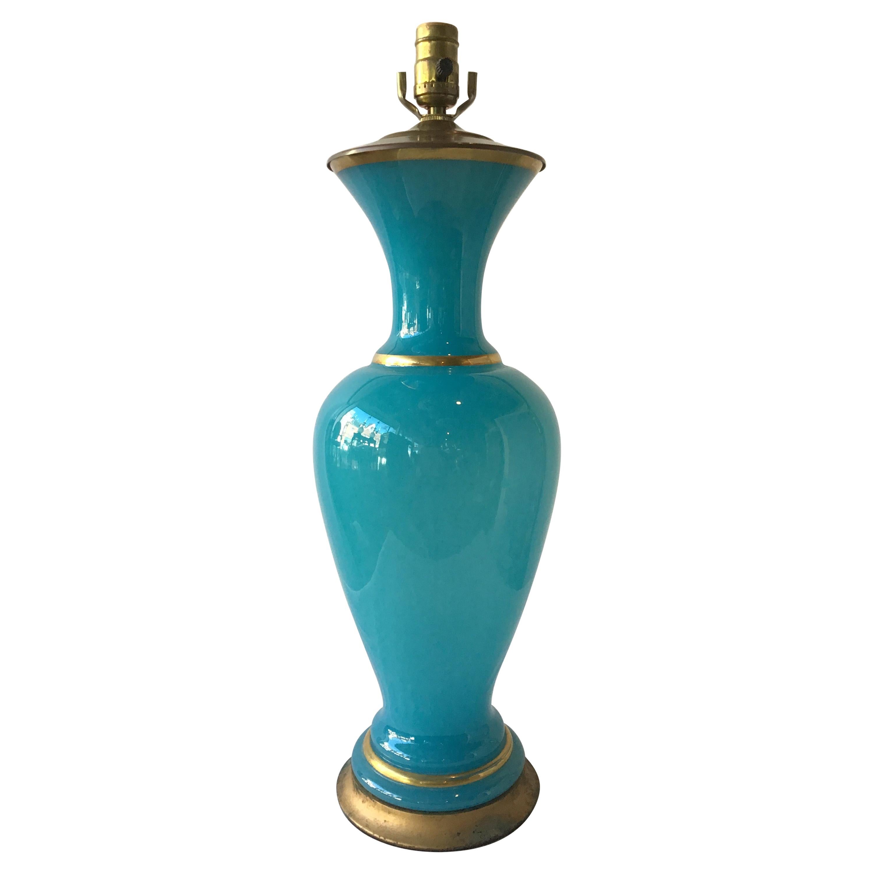 1950s Opaline Glass Lamp