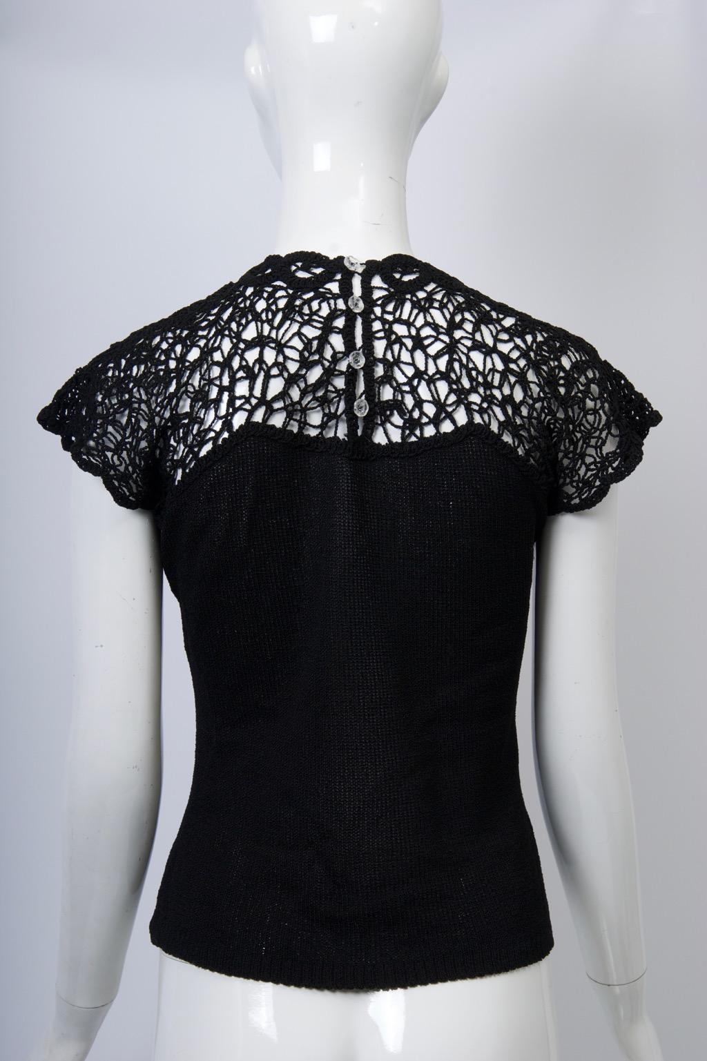 Top in maglia traforata anni '50 In condizioni buone in vendita a Alford, MA