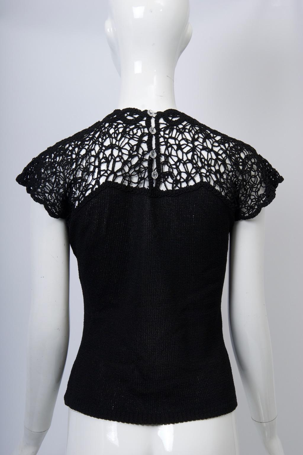 Women's 1950s Openwork Knit Top For Sale