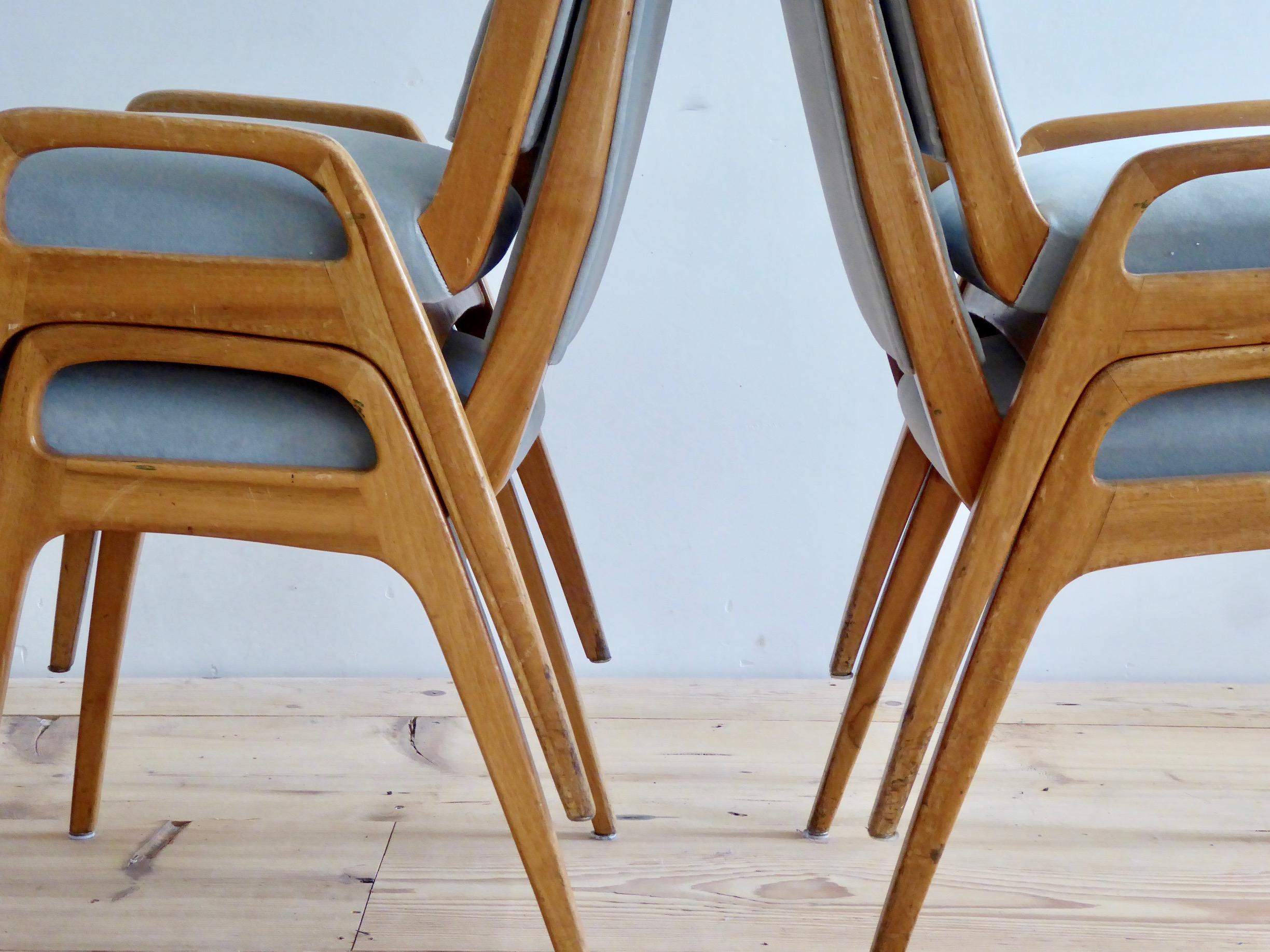 1950s Organic Shaped Dining Room Chairs In Good Condition For Sale In Dusseldorf, DE