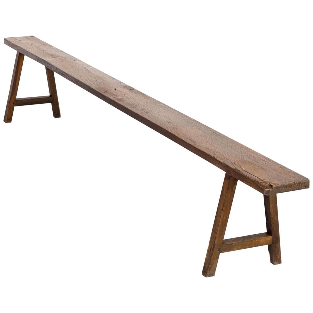 1950s Organic Shaped Wooden French Bench