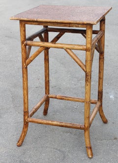 orientalischer Beistelltisch aus Bambus und Rattan aus den 1950er Jahren