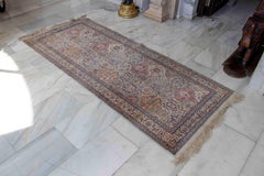 1950s Oriental Rug with Floral Design in Pastel Tones and Geometric Medallions