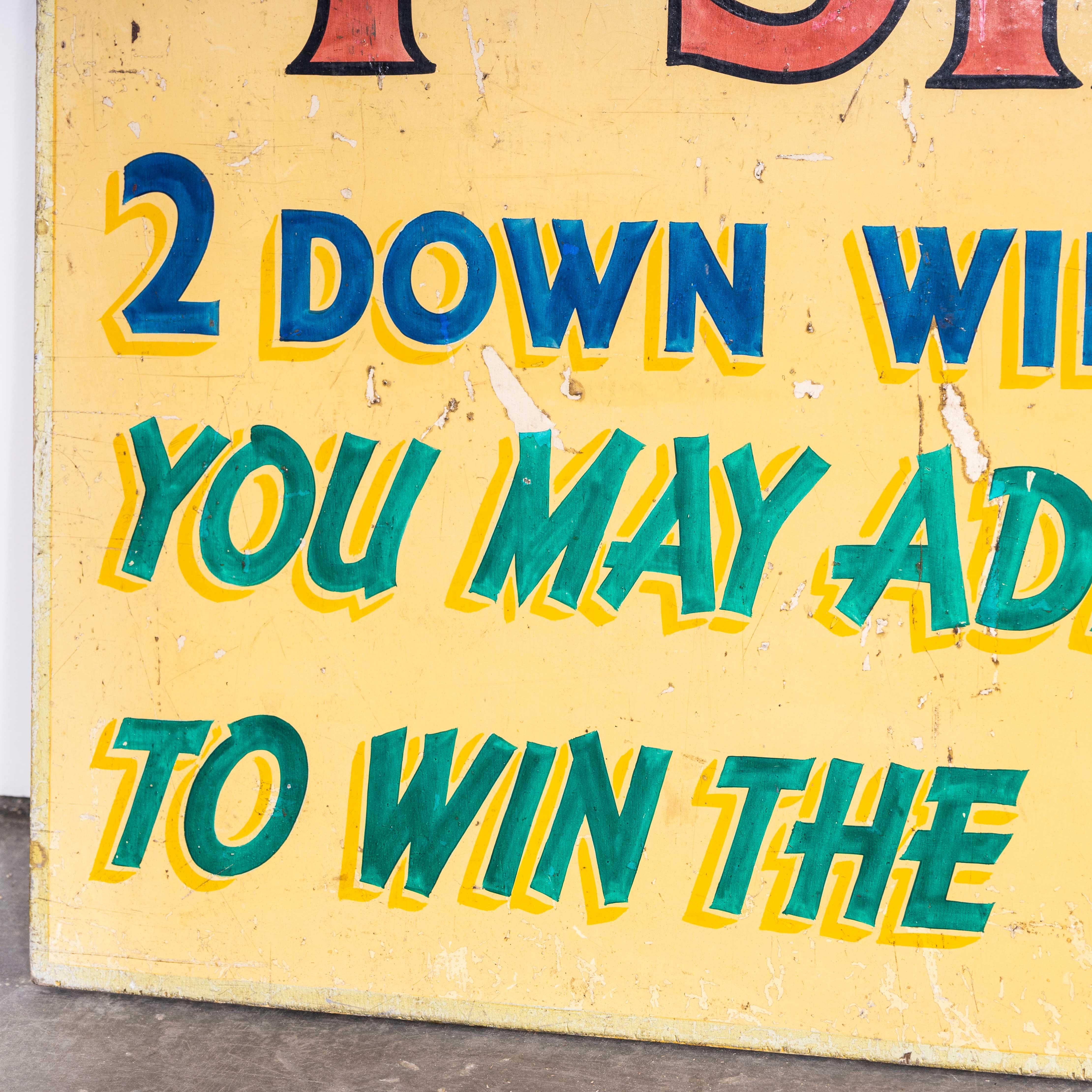 1950s Original 4 Shots Fairground Sign In Good Condition In Hook, Hampshire