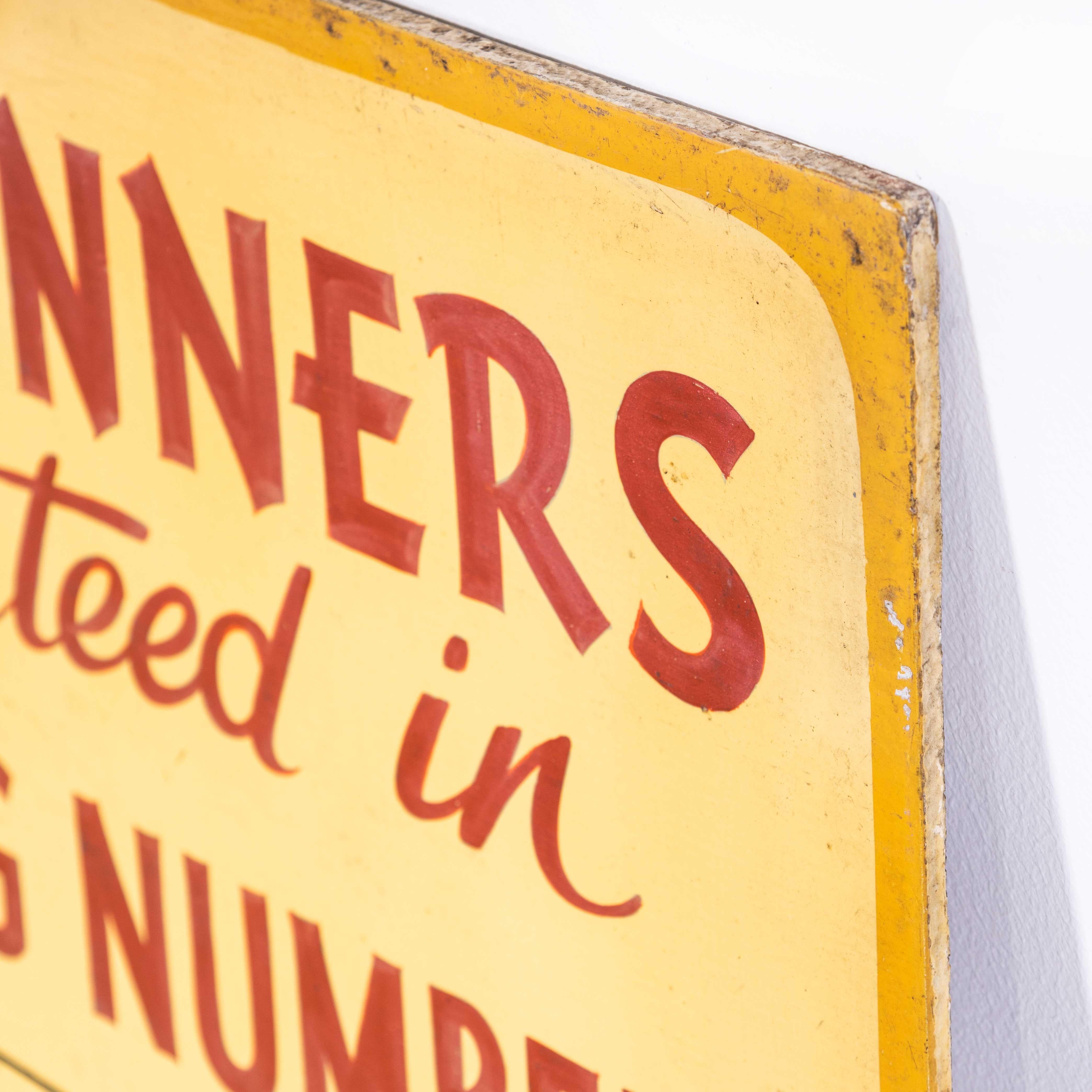 1950s Original All Winners Large Fairground Sign '2556' In Good Condition For Sale In Hook, Hampshire
