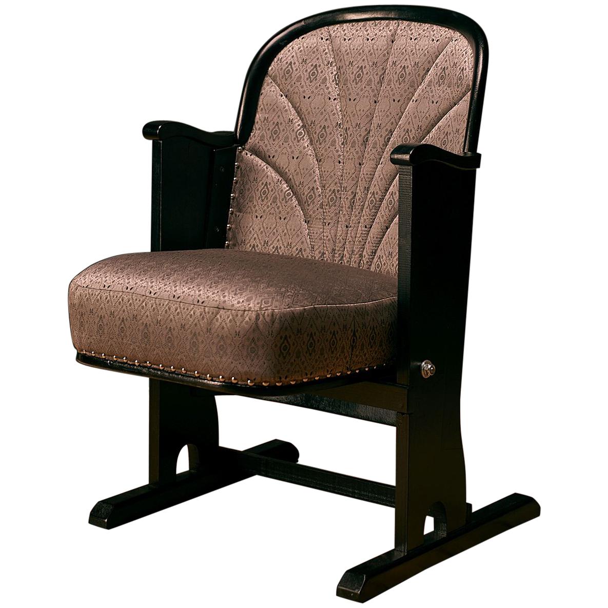 1950s Original, Authentic Wooden Cinema Armchair For Sale