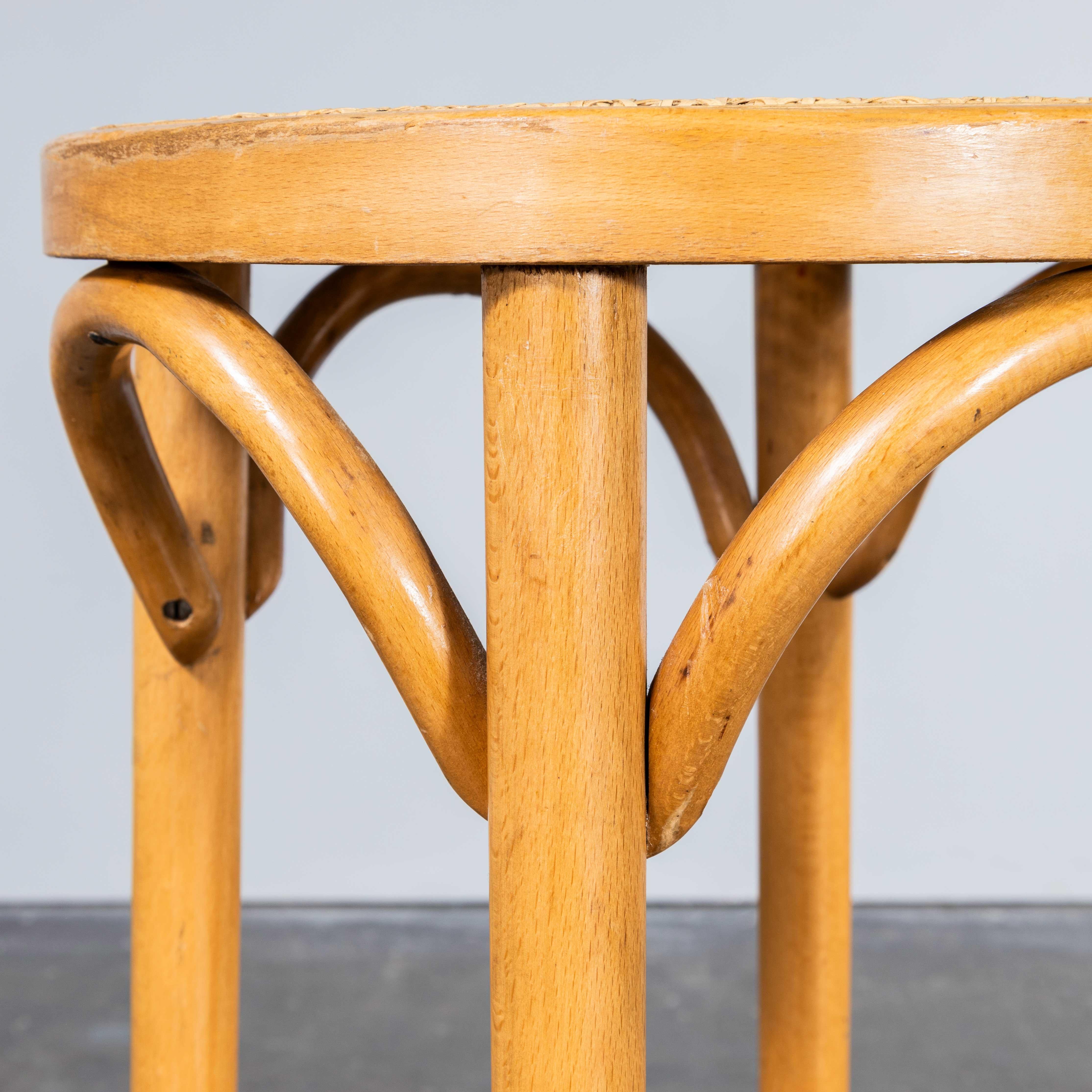 1950's Original Blonde Barstools - Set Of Four.

1950's Original Blonde Barstools - Set Of Four. Good quality set of four classic bentwood bar stools in a warm blonde colour. The stools were made in Eastern Europe using solid steam bent beech, they