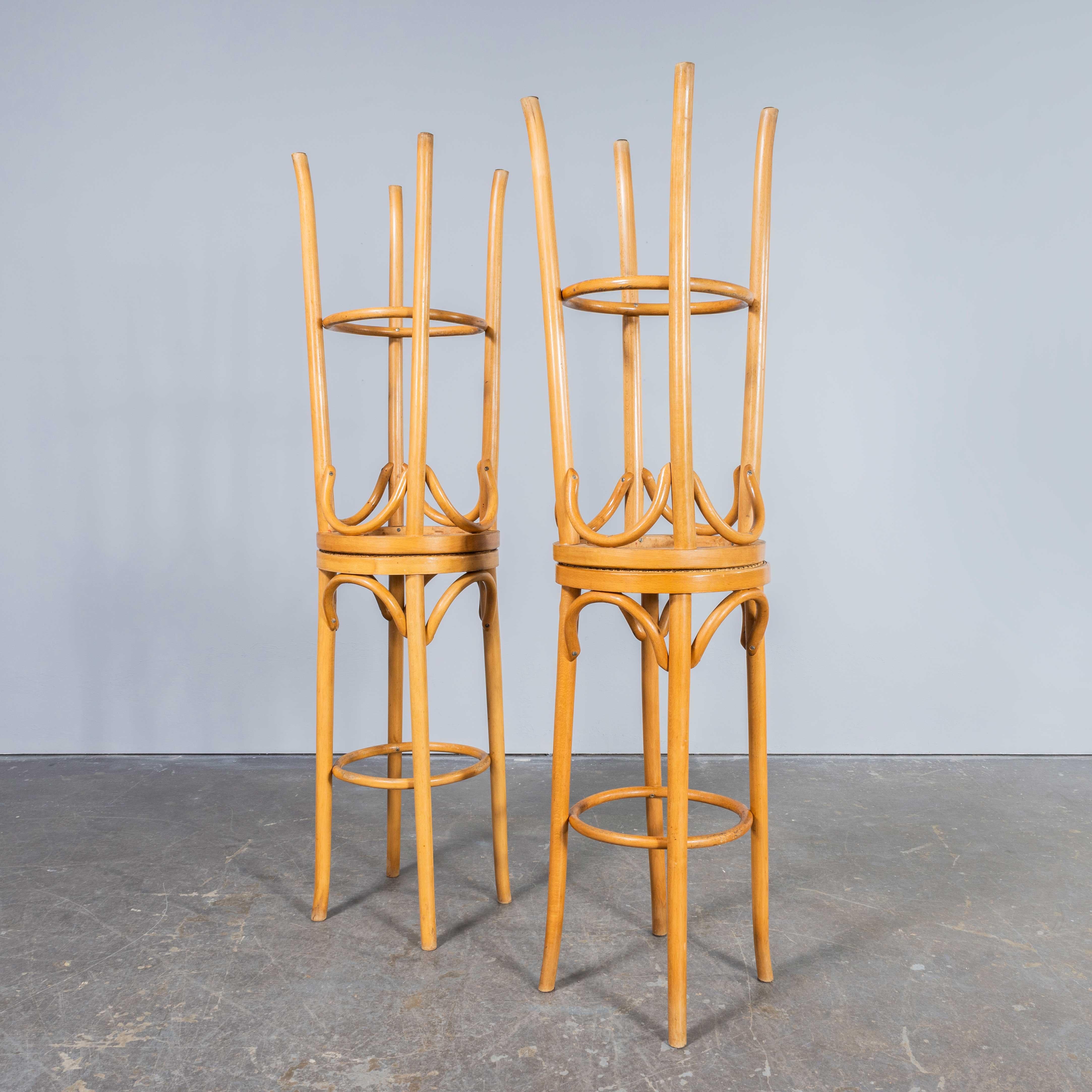 European 1950’S Original Blonde Barstools – Set Of Four