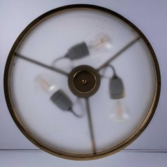 1950's Original Brass Disc Pendant Lamp