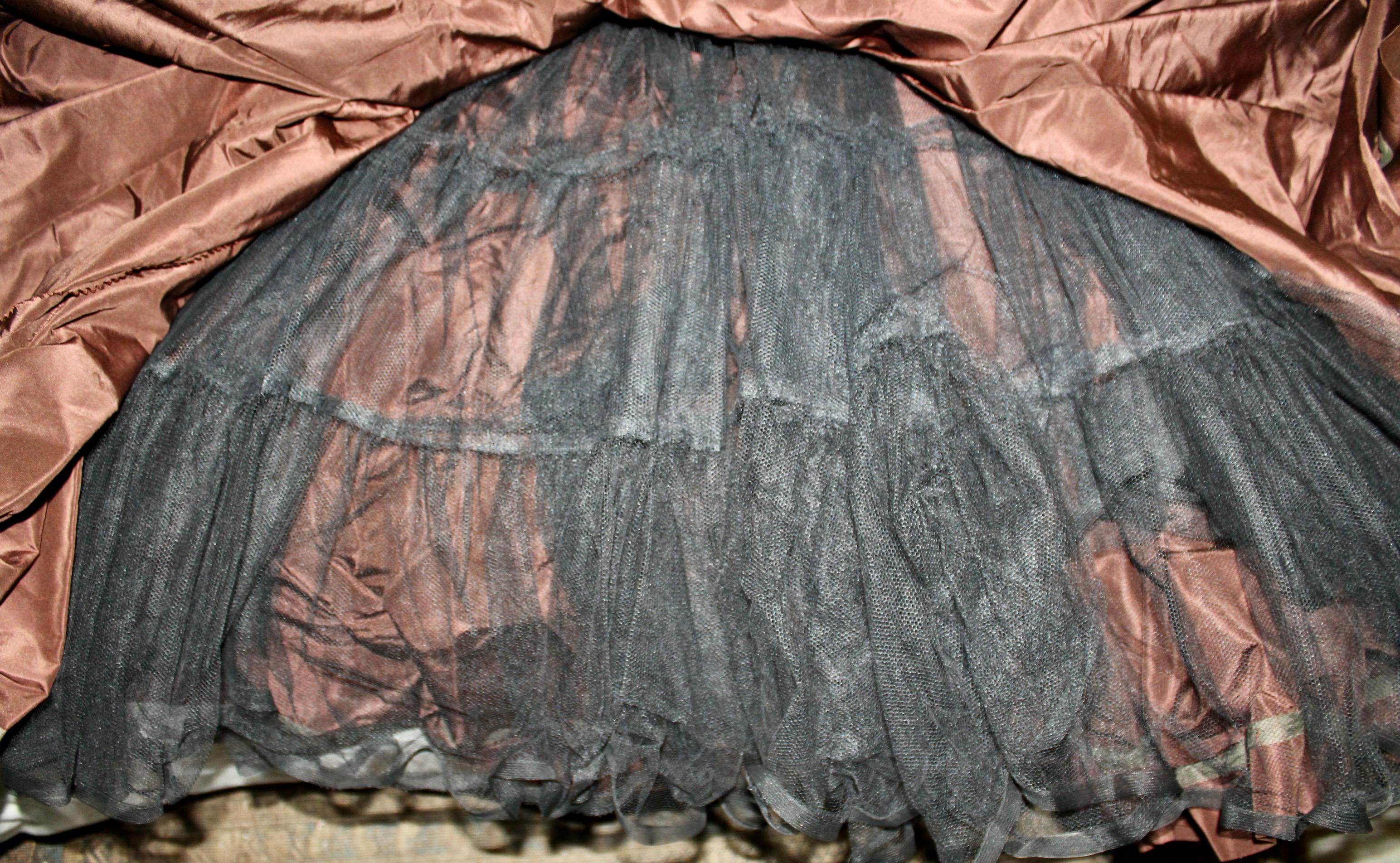 1950's Original by Rudolf Silk Taffeta Cocktail Dress For Sale 6