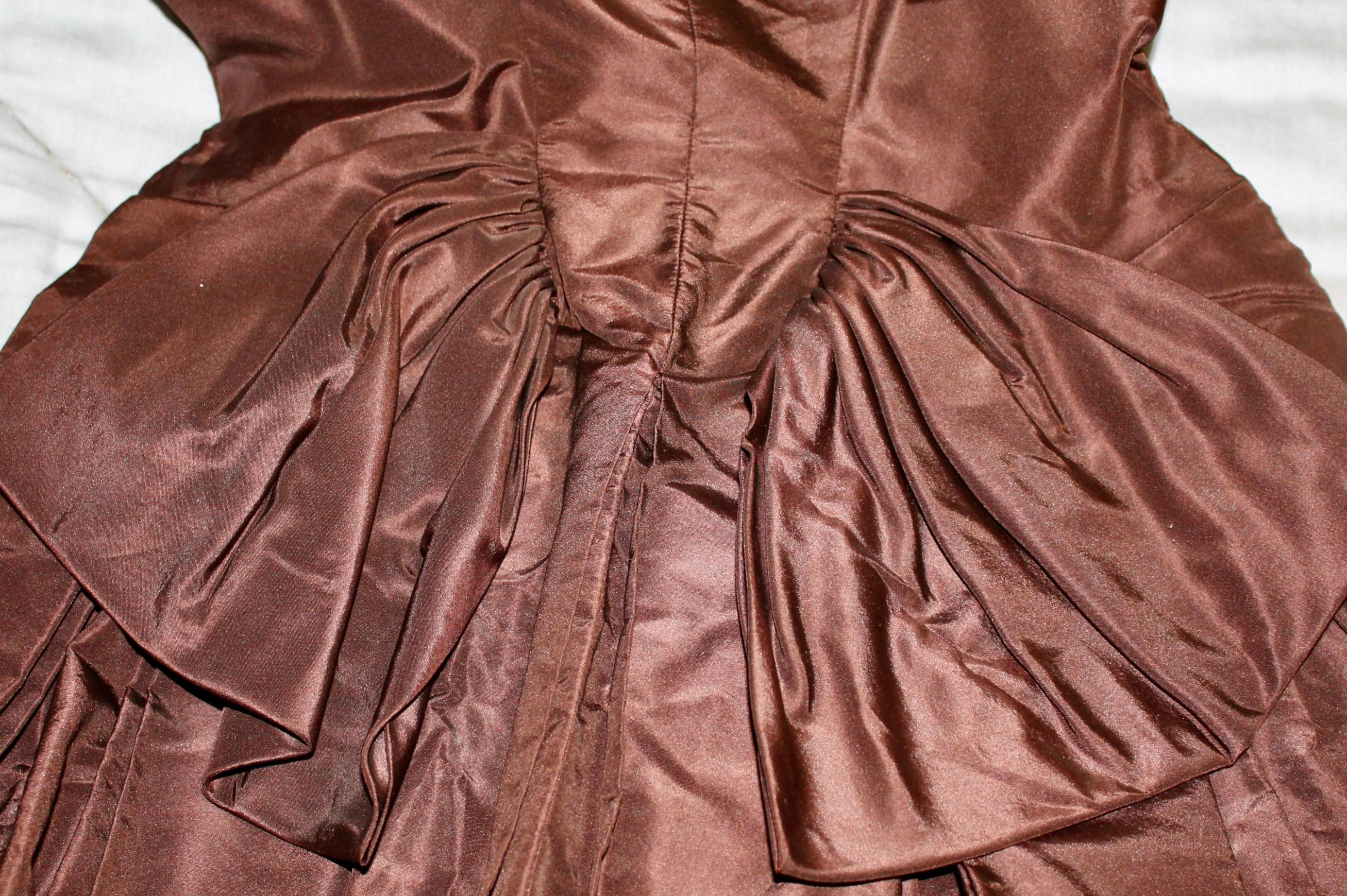1950's Original by Rudolf Silk Taffeta Cocktail Dress For Sale 7