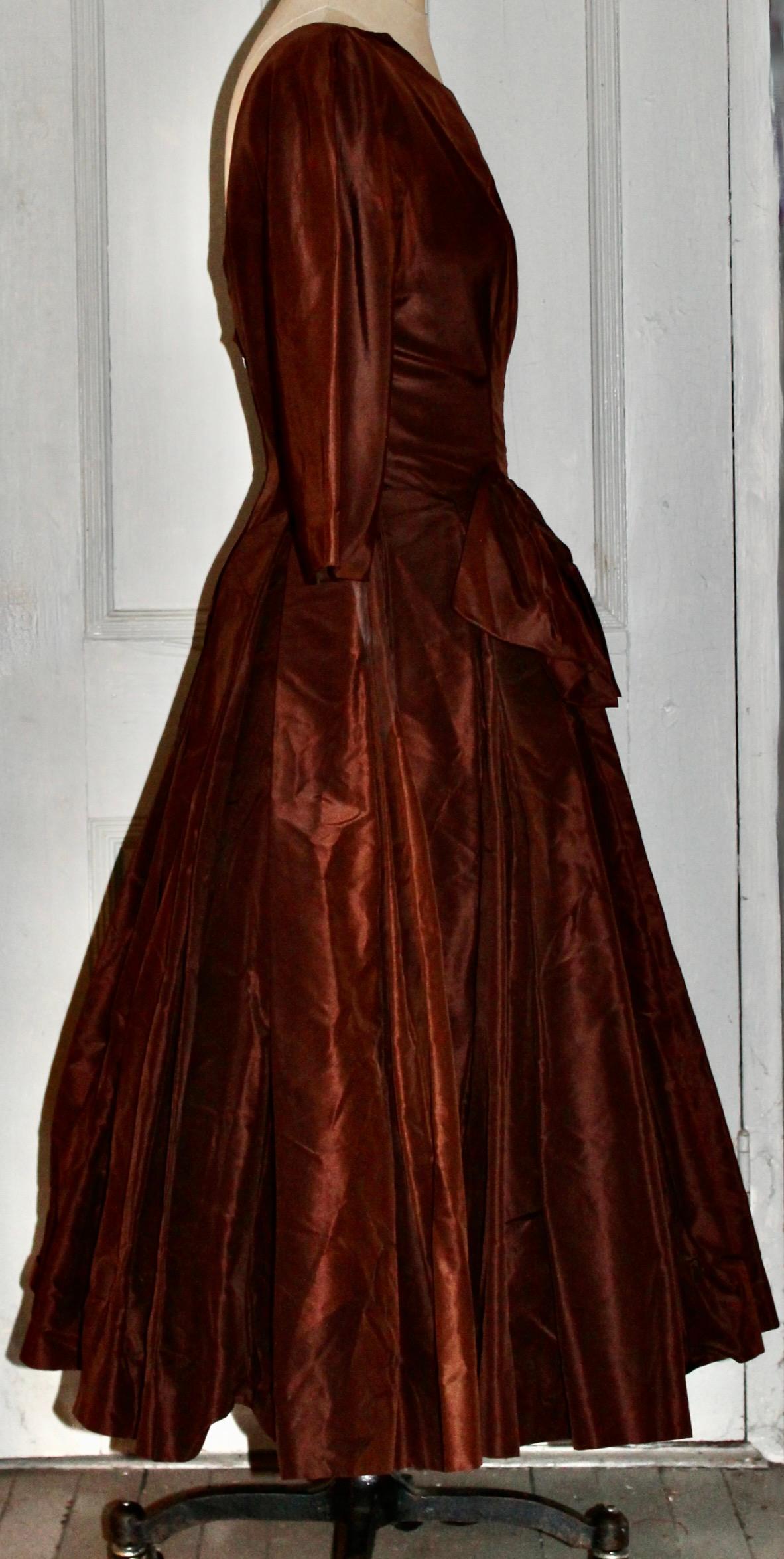 Women's 1950's Original by Rudolf Silk Taffeta Cocktail Dress For Sale