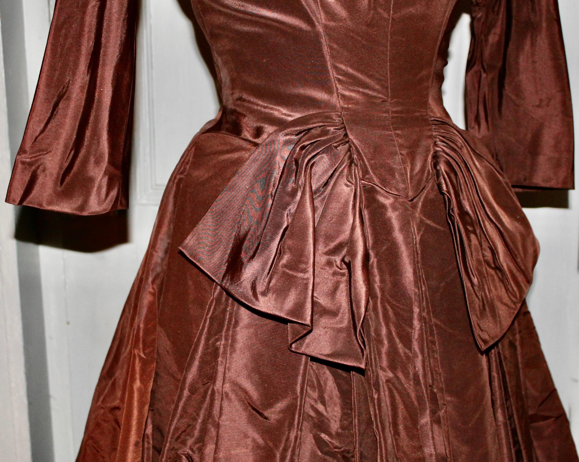 1950's Original by Rudolf Silk Taffeta Cocktail Dress For Sale 3