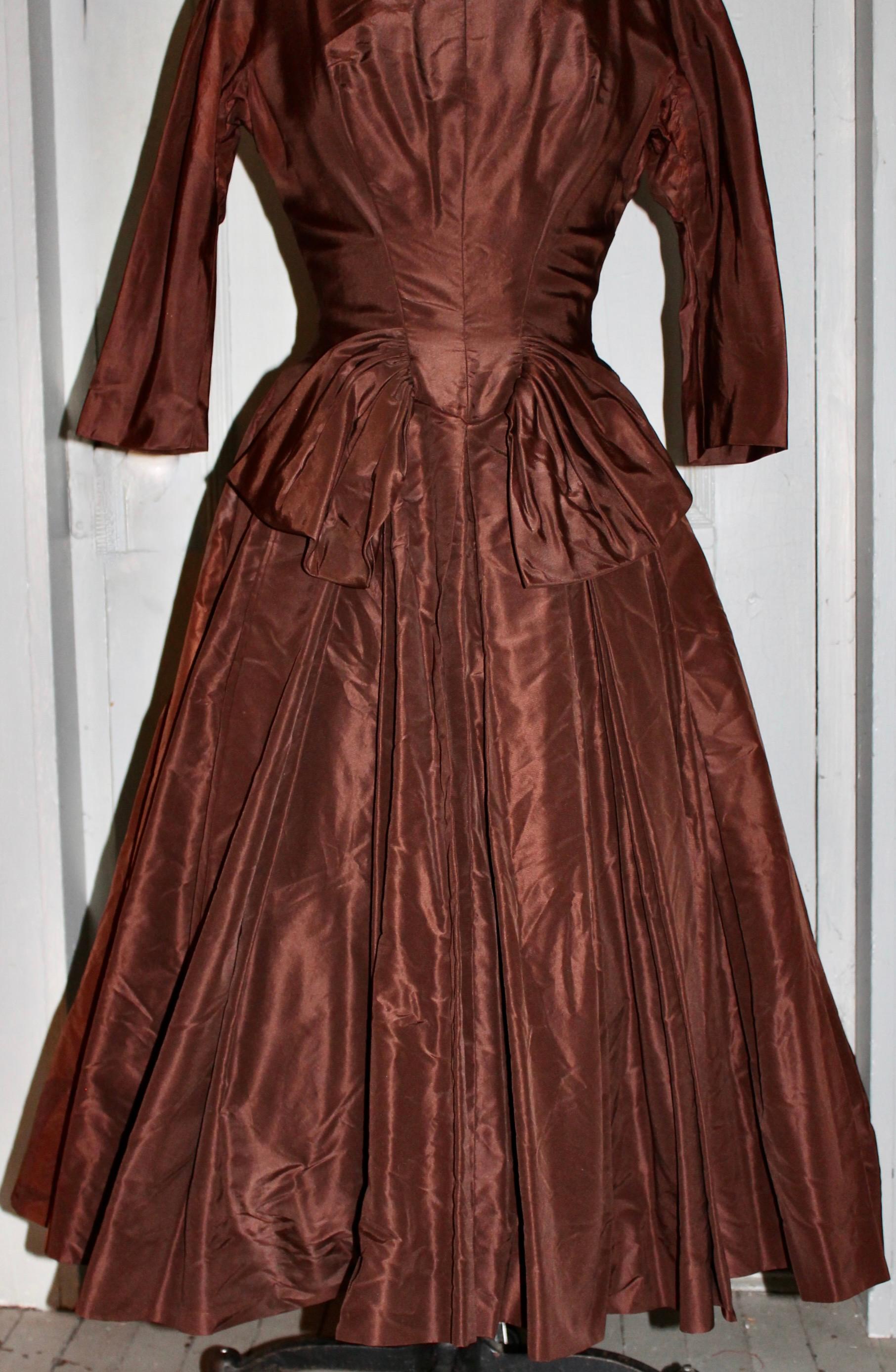 1950's Original by Rudolf Silk Taffeta Cocktail Dress For Sale 4