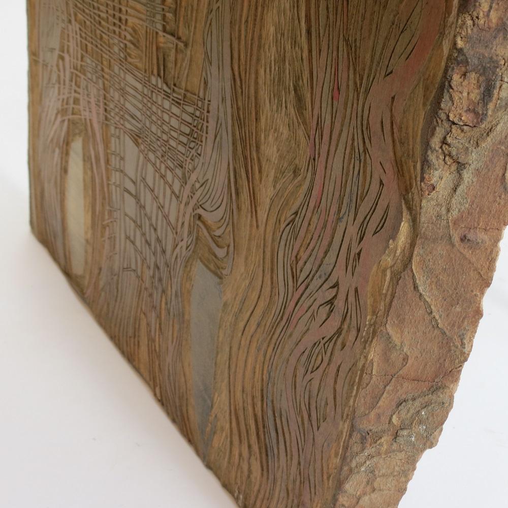 Bois 1950s Original Wooden print Block by Pauline Jacobsen Noli me Tangere en vente