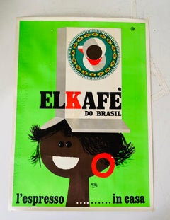 Original-Couchtischplakat „Cafe Do Brasil“, Italien, 1960er Jahre