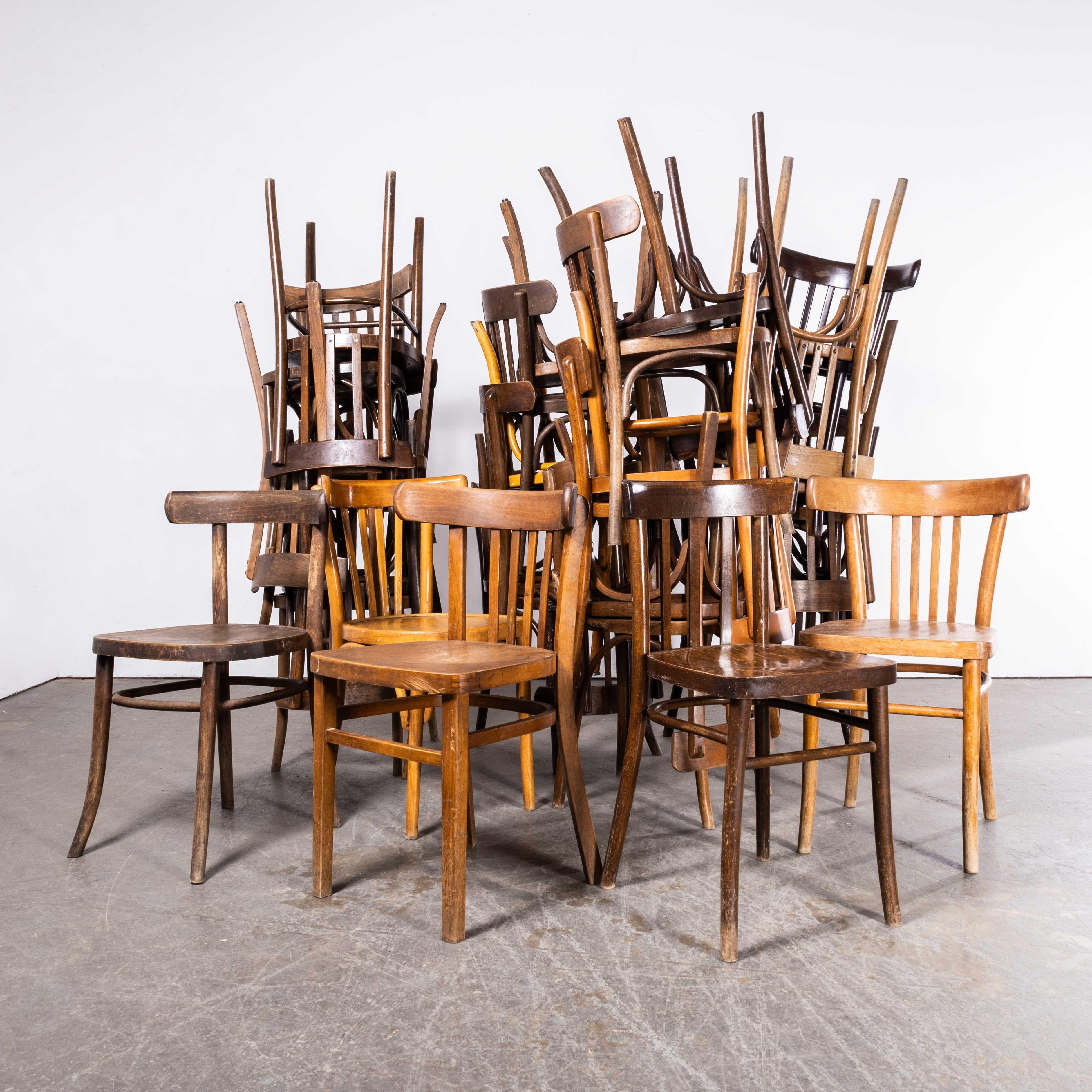 1950’s Original Debrecen Mid Tan Café Dining Chairs - Mixed Selection - Good Qua 1
