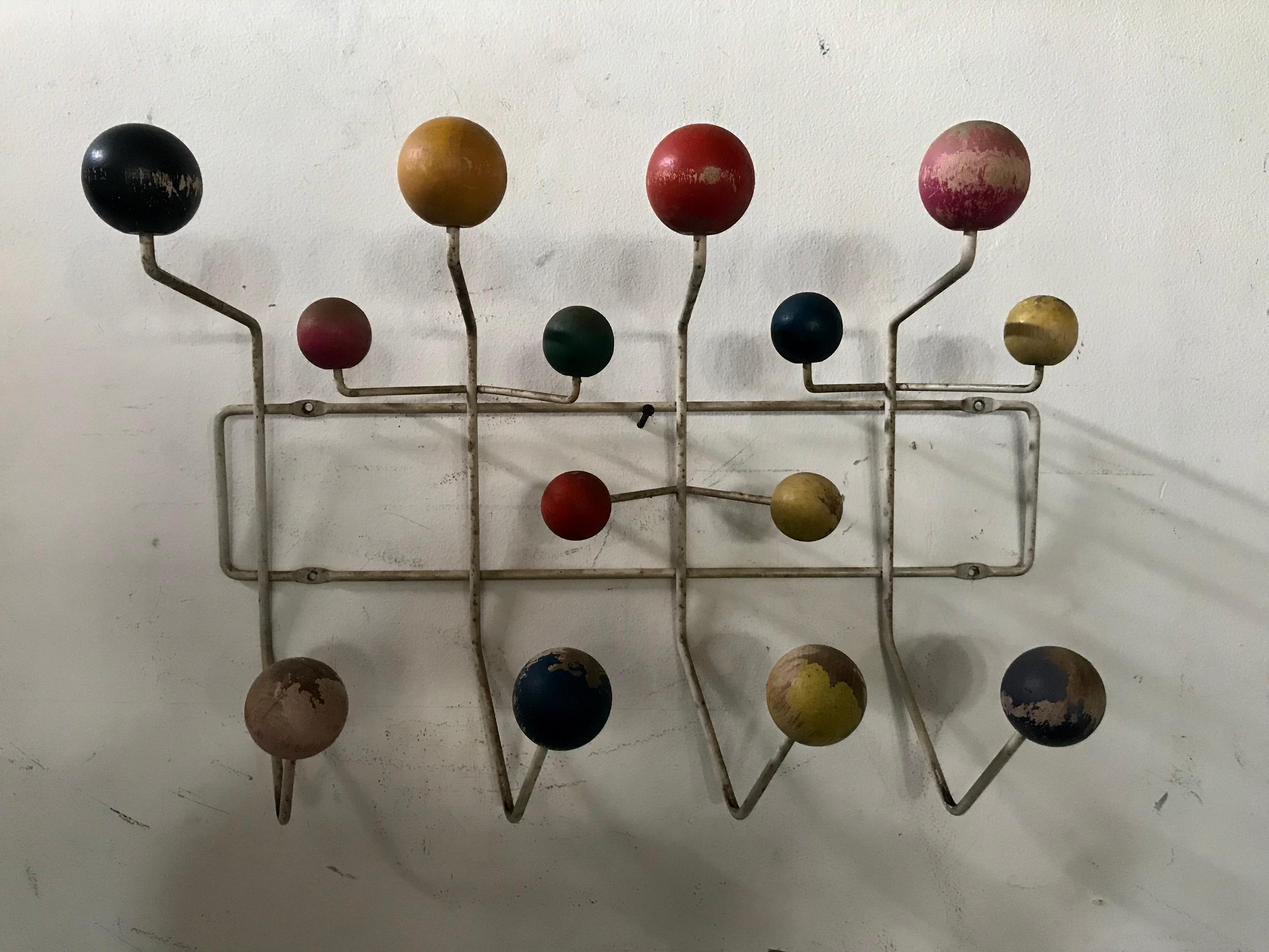 Painted 1950s Original Eames Hang-It-All Coat Rack, Charles and Ray Eames for Tigrett