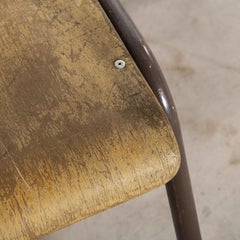 1950's Original Elbe Stacking Metal Frame Dining Chairs, Set of Ten