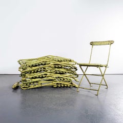 1950's Original English Pavilion Faded Green Folding Chairs