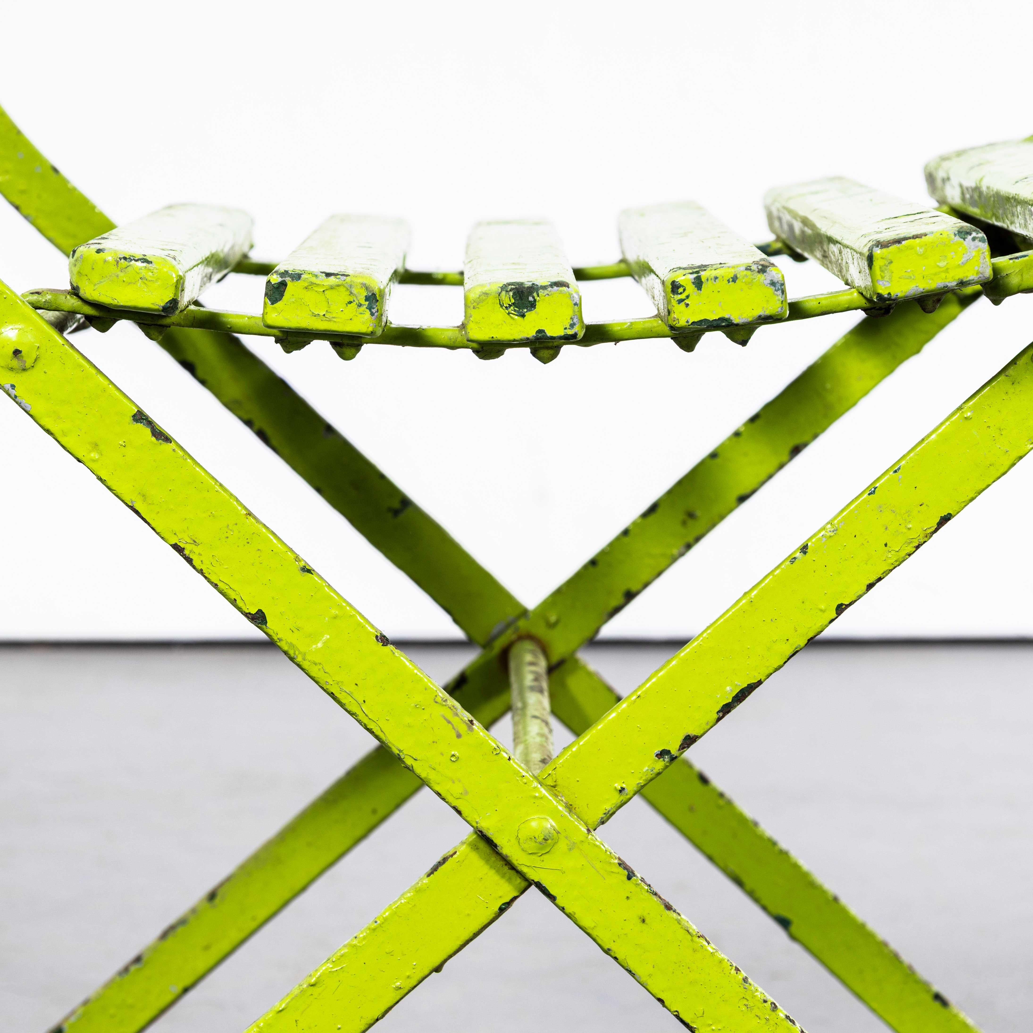 1950's Original Englischer Pavillon Lime Green Klappstühle im Angebot 5